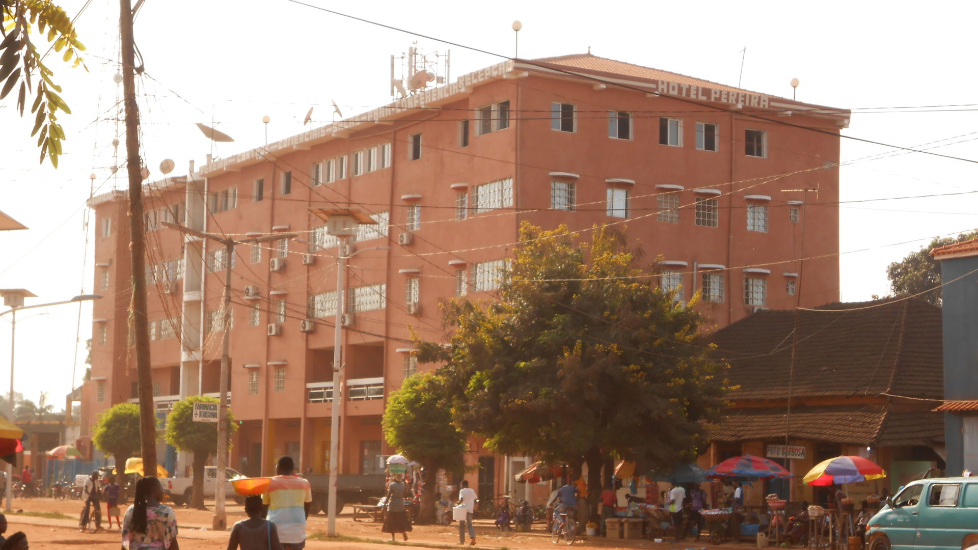 The Hotel Pereira in the town centre of Canchungo.