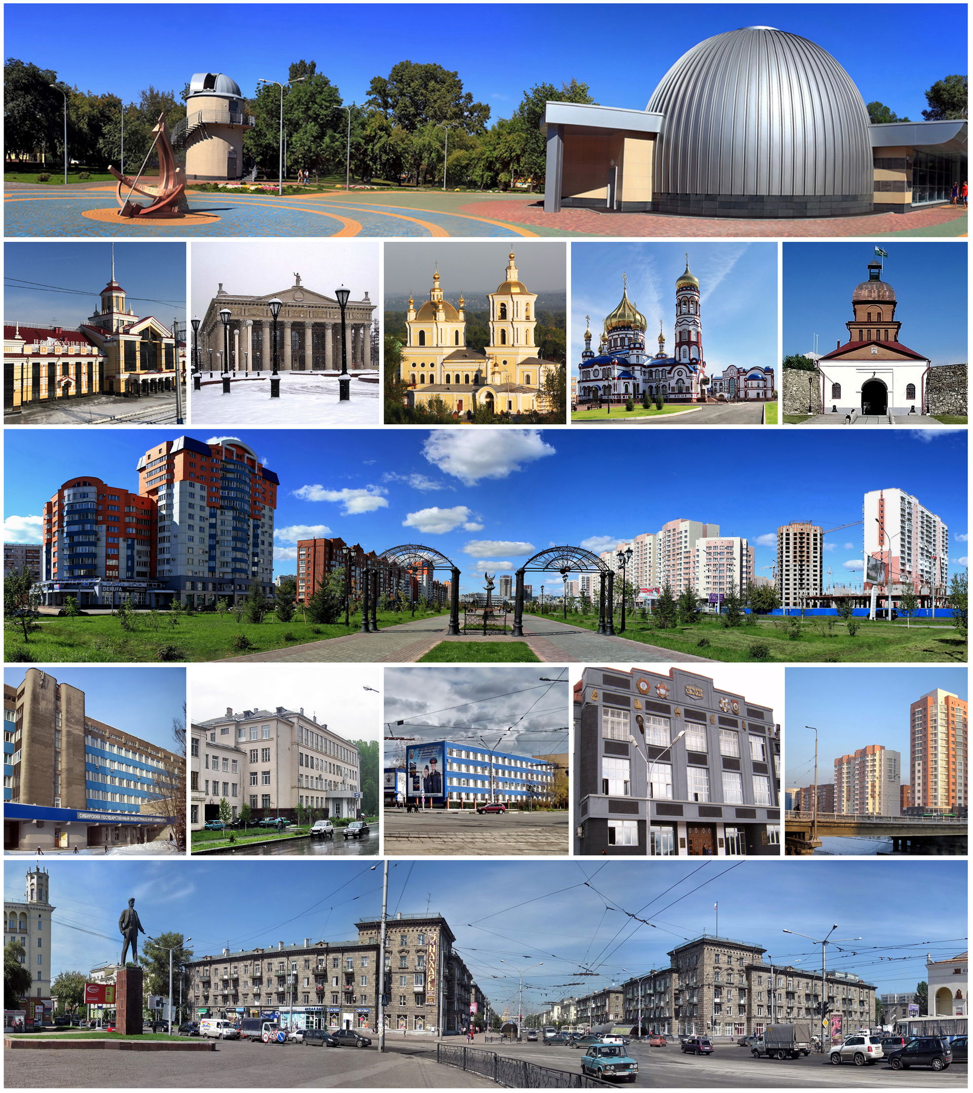 Novosibirsk collage:
The Station Novokuznetsk
The Cathedral Of …
