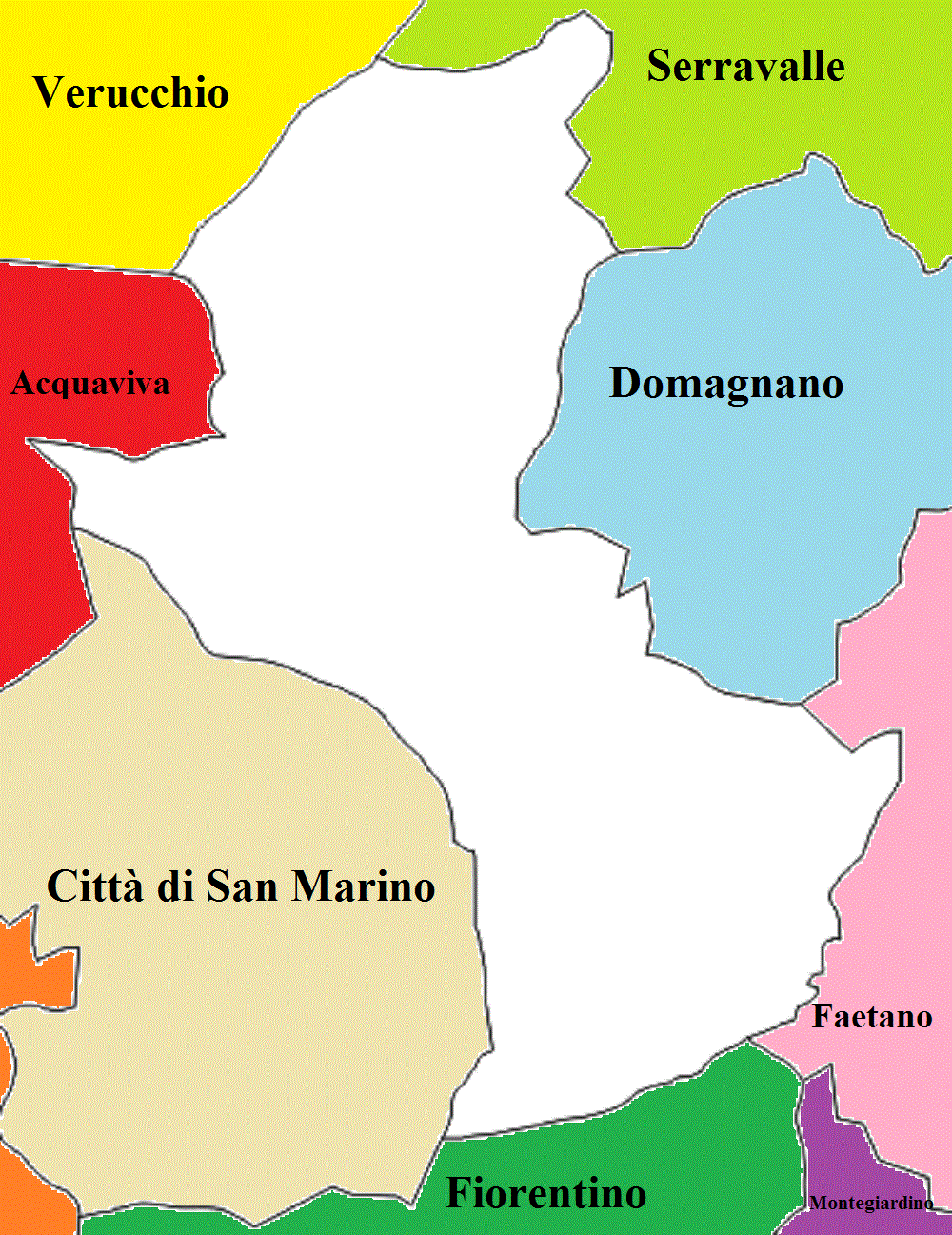 Map of Borgo Maggiore (San Marino)