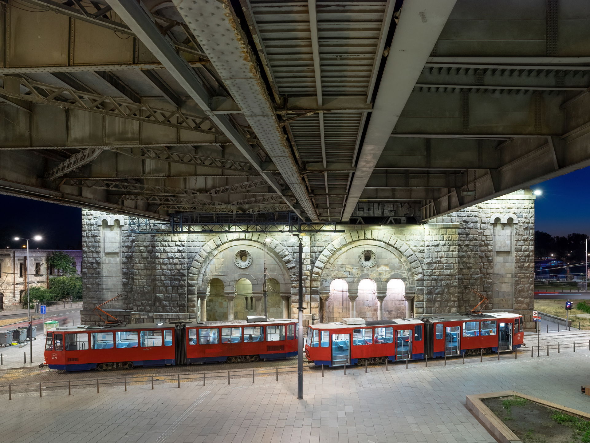 Tram station "Branko's bridge" in 2021 (Belgrade, Serbia)