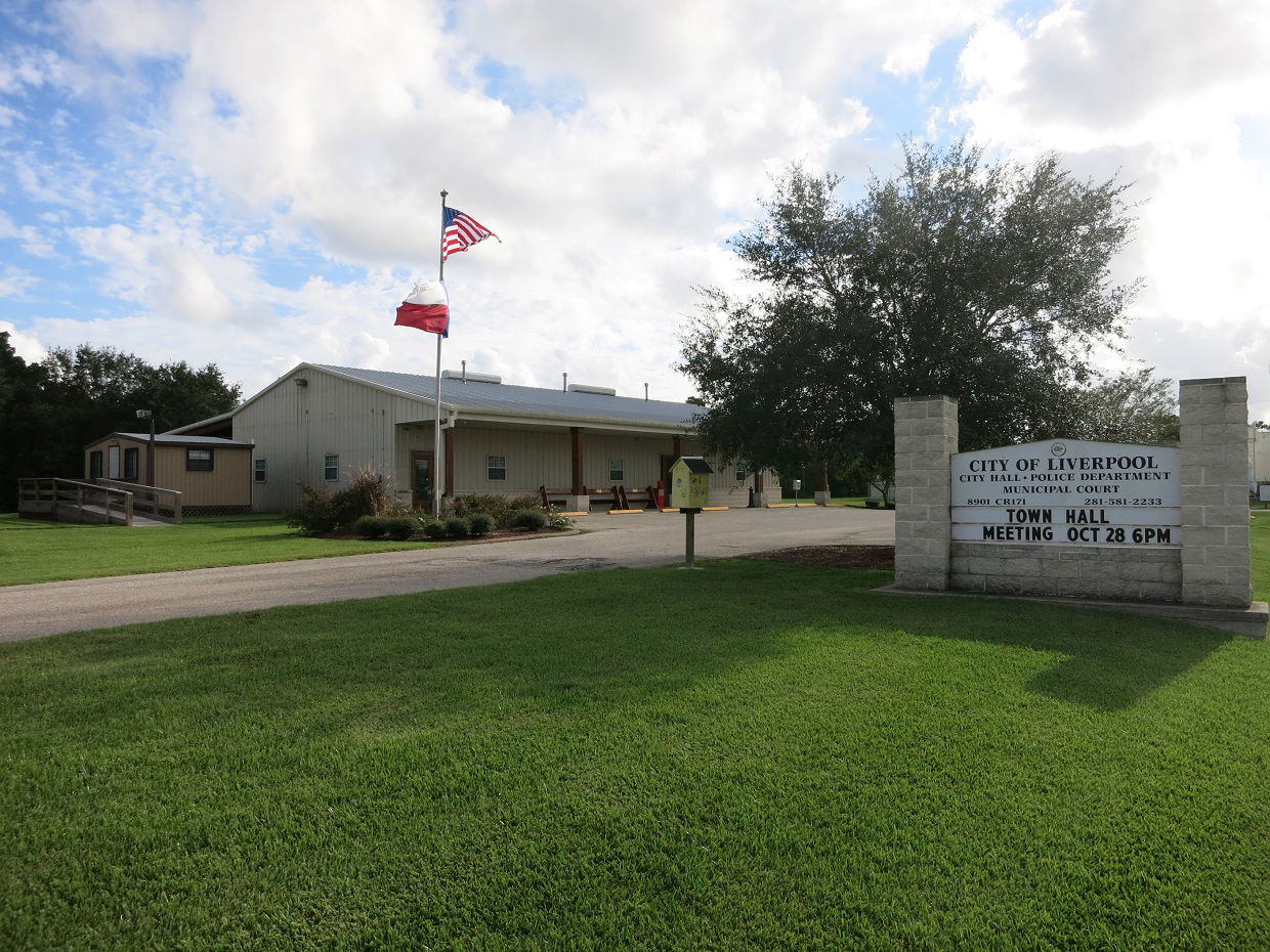 Photo shows the Liverpool city hall at 8901 County Road 171. Li…