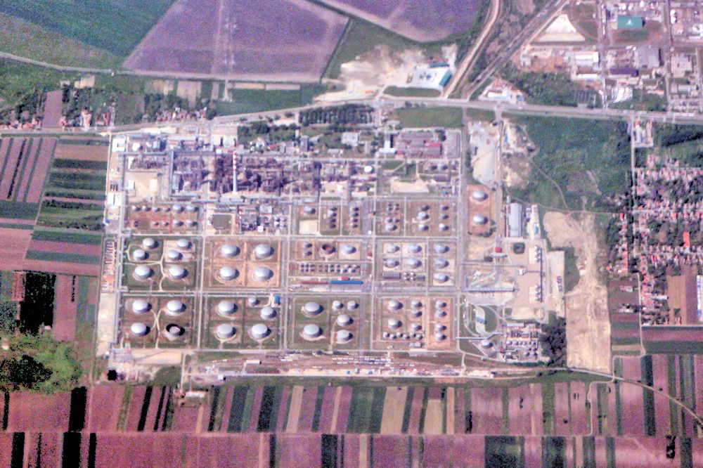 Naftna Industrija Srbije (NIS) oil refinery in Pančevo, Serbia.