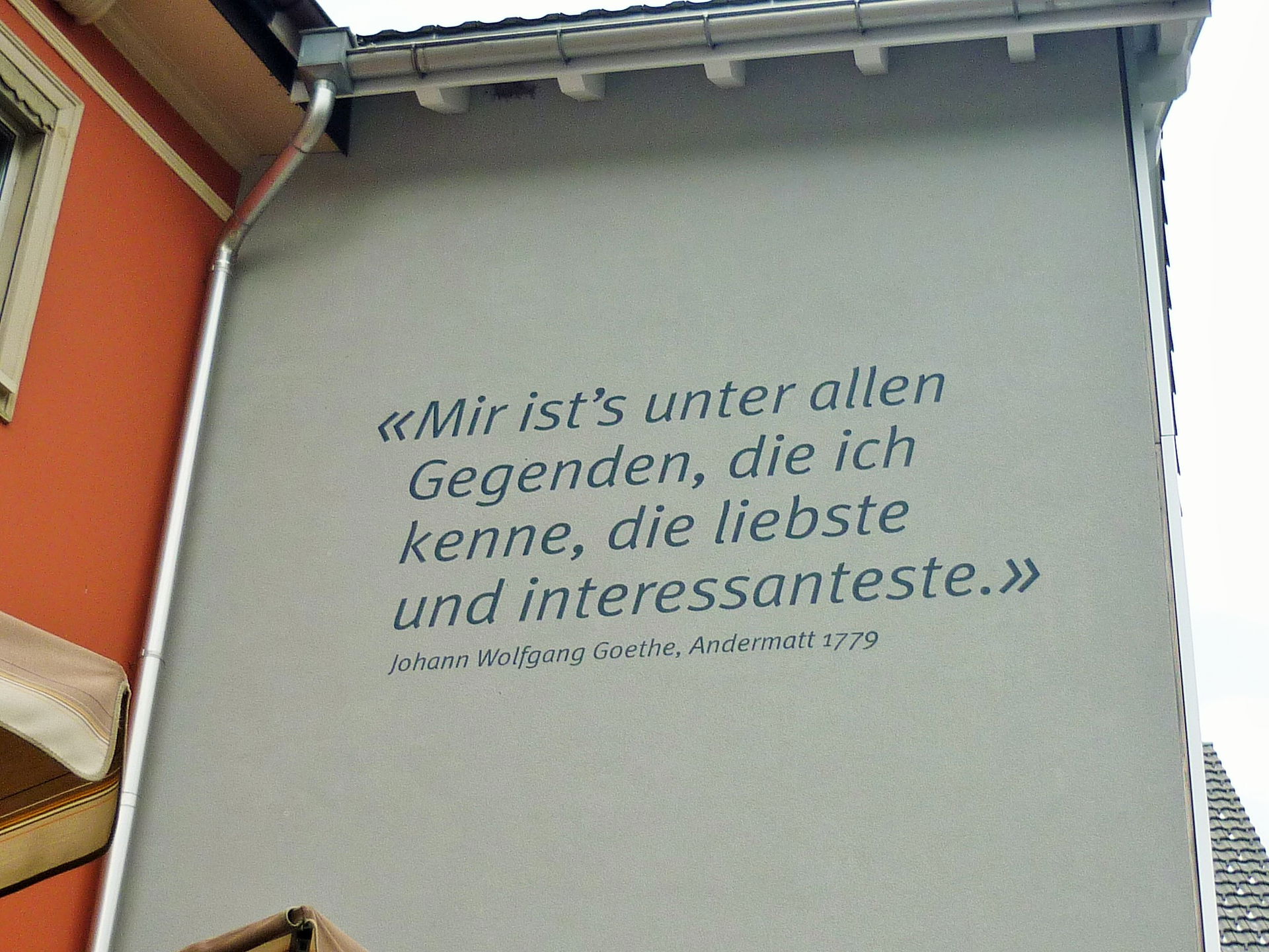 Goethe in Andermatt UR, Schweiz
