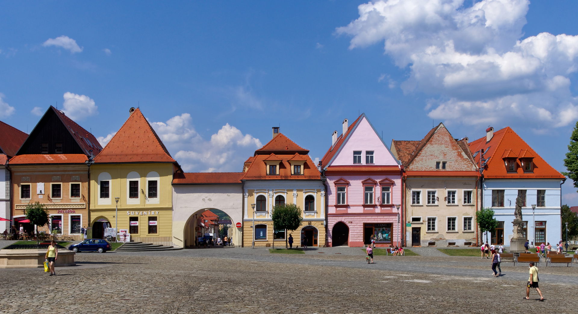 Old houses at the Market square in Bardejov, Slovakia