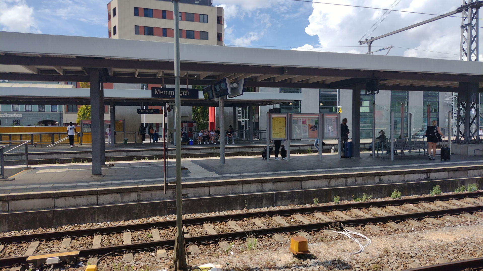 Platform at Memmingen station.