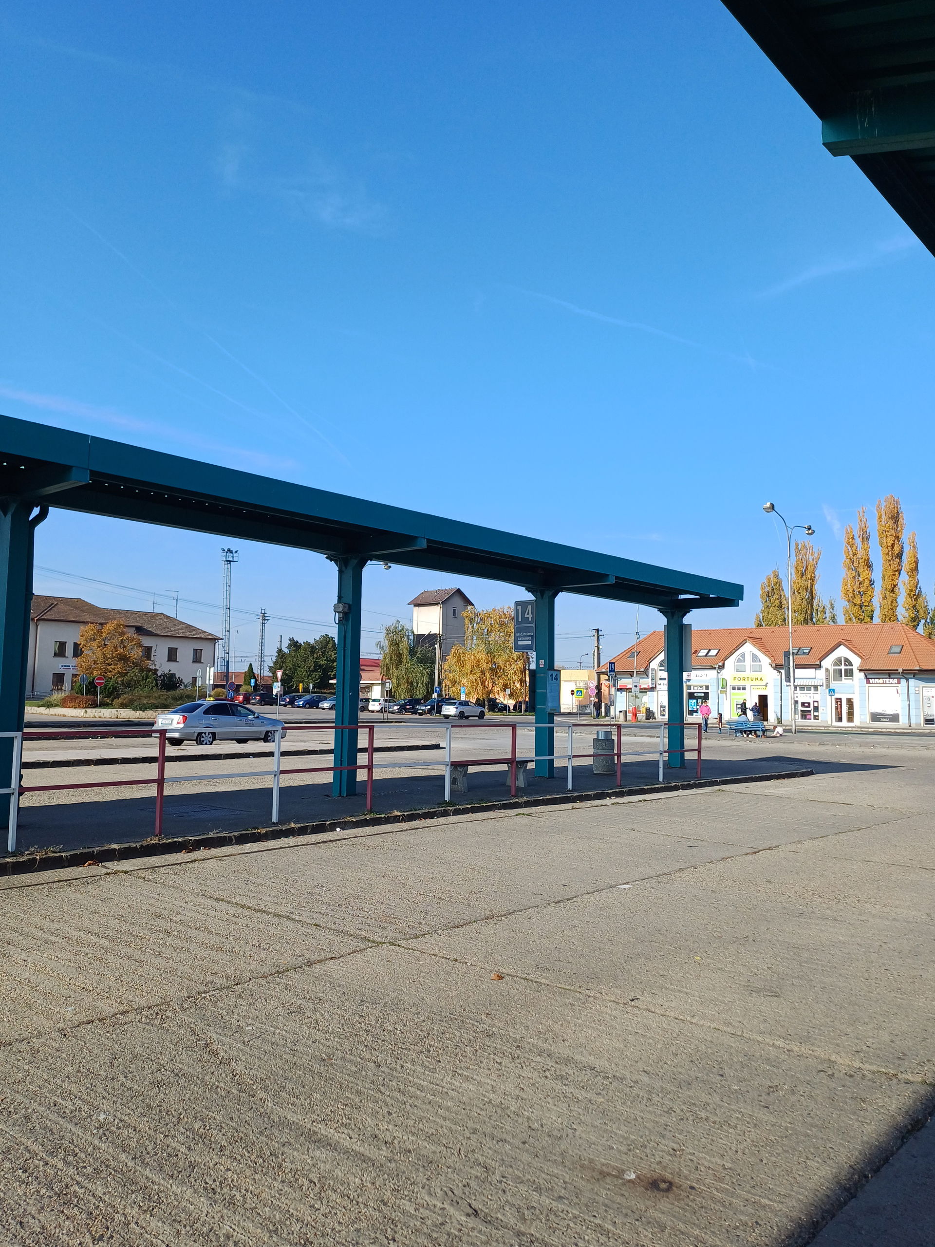 Busstation next to the railway station of Levice, Slovakia
