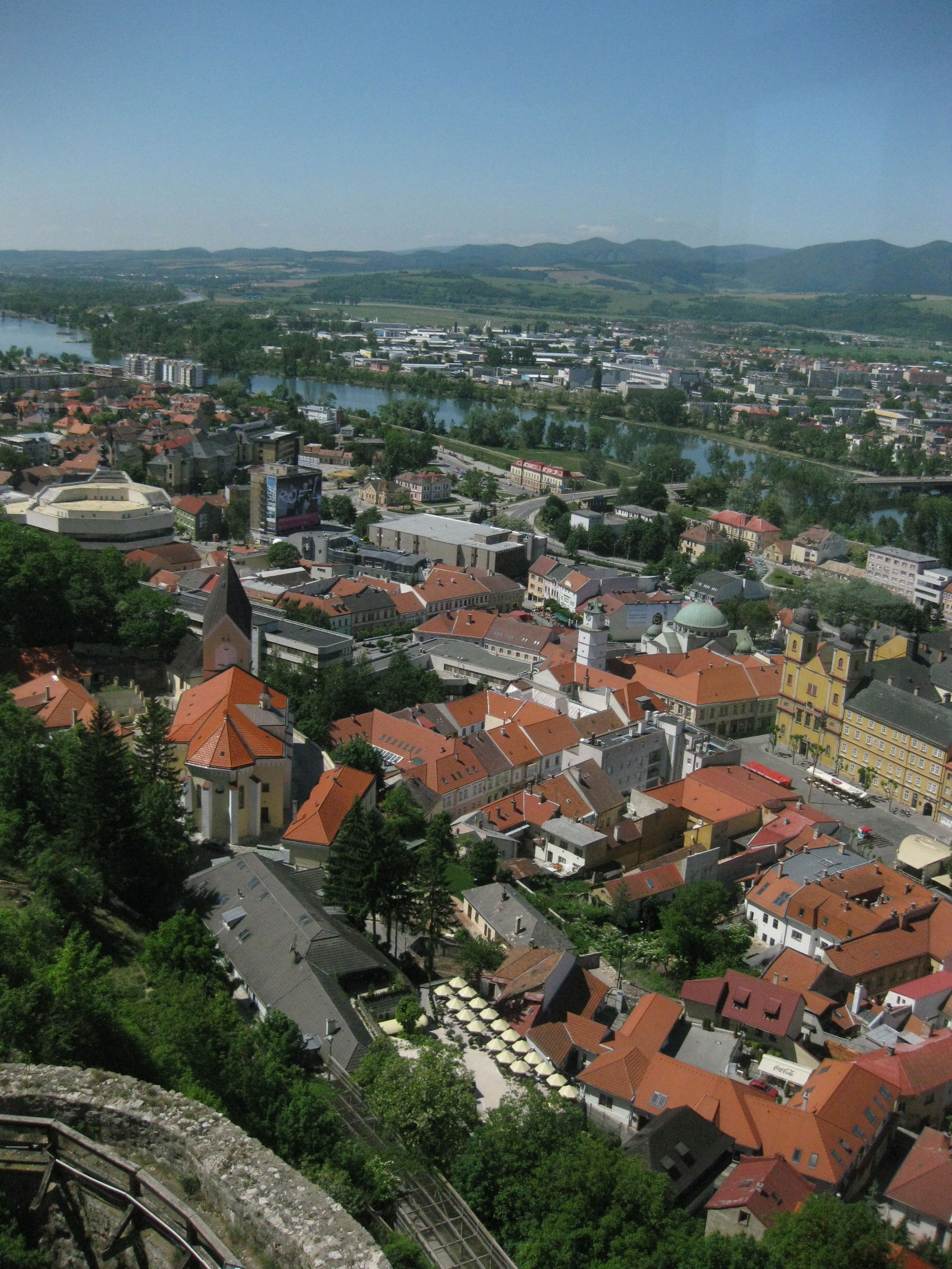 Skyline of Trenčín from Trenčín castle tower. Historical centre…