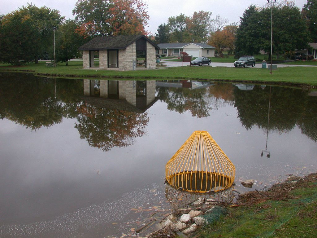 Manmade stormwater detention / recreational pond in Lilly Heigh…