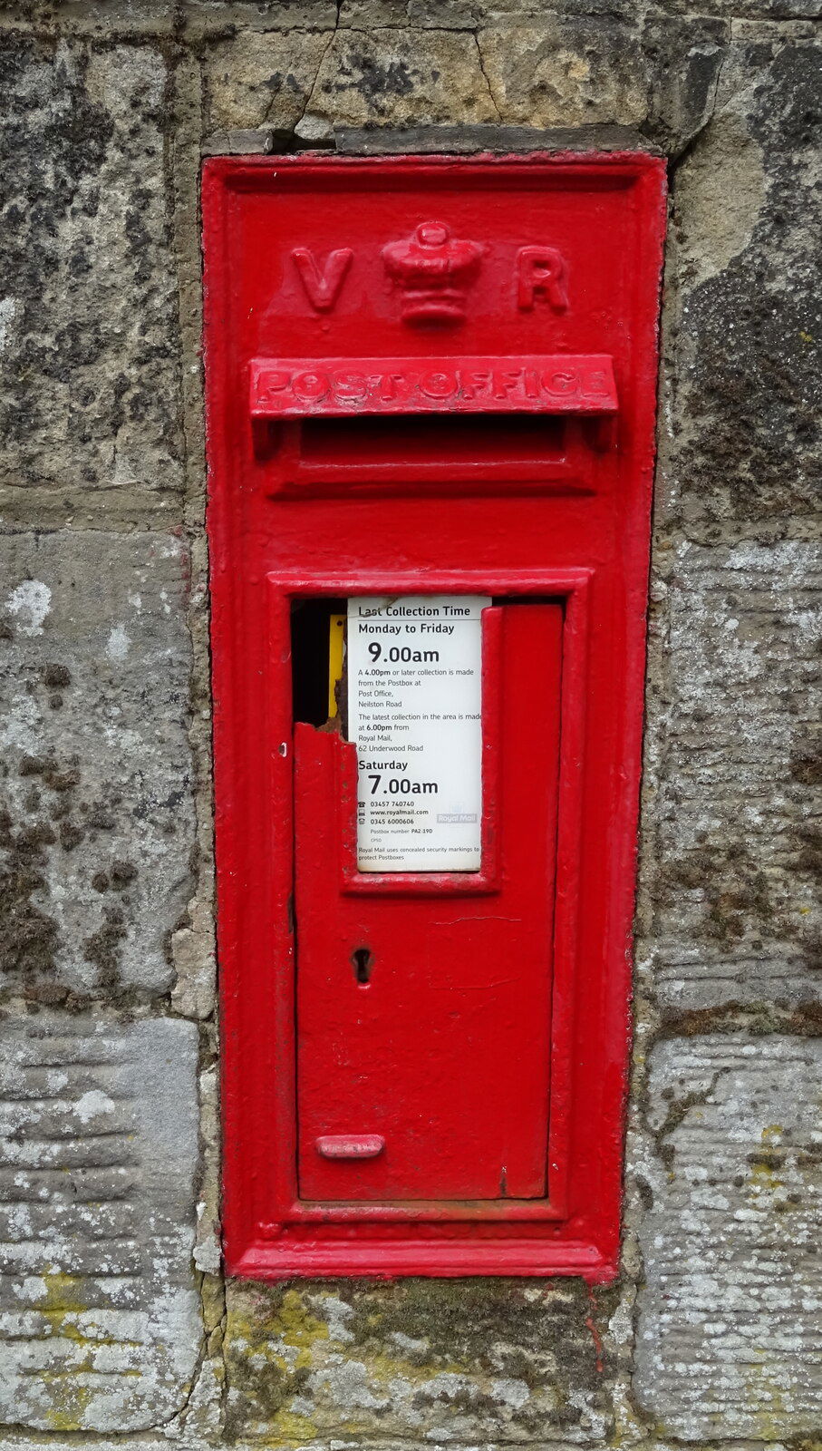 Victorian postbox on Calside, Paisley