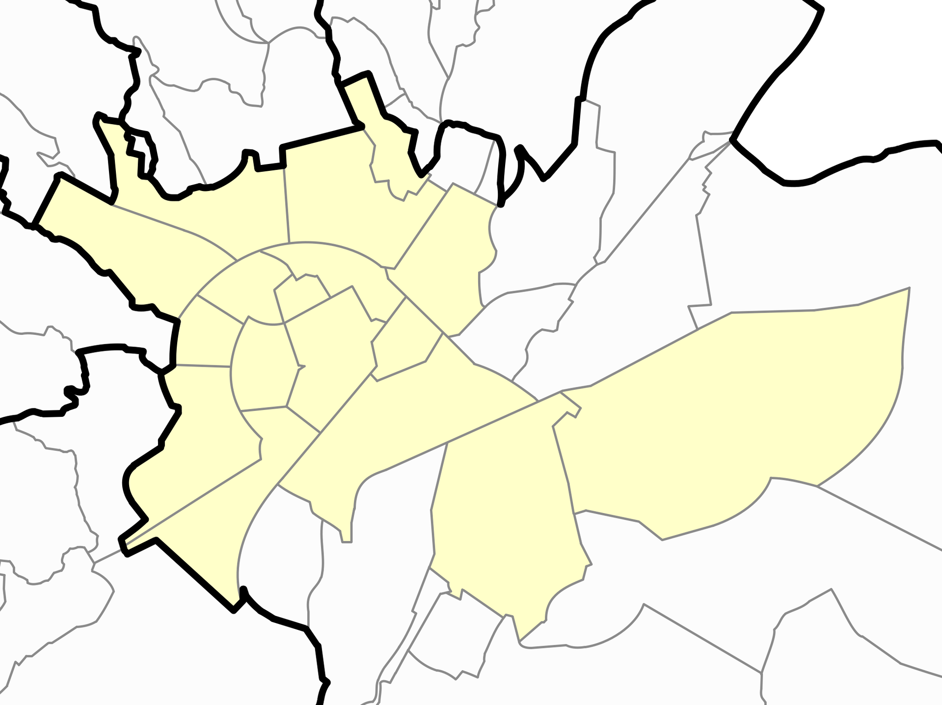 Mapa dels barris de la ciutat pròpiament dita de Lleida sense n…