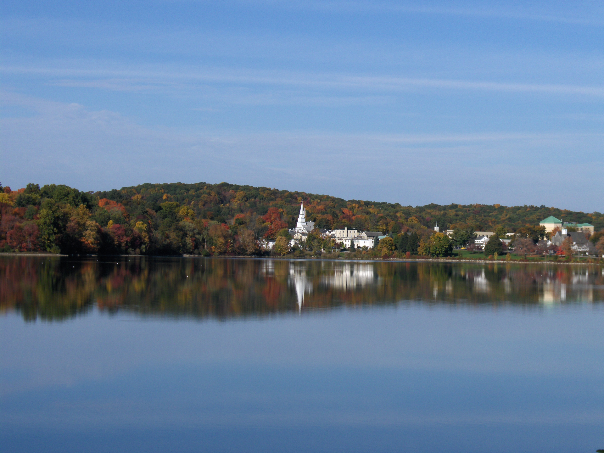 Carmel Hamlet seen from Lake Gleneida to the west