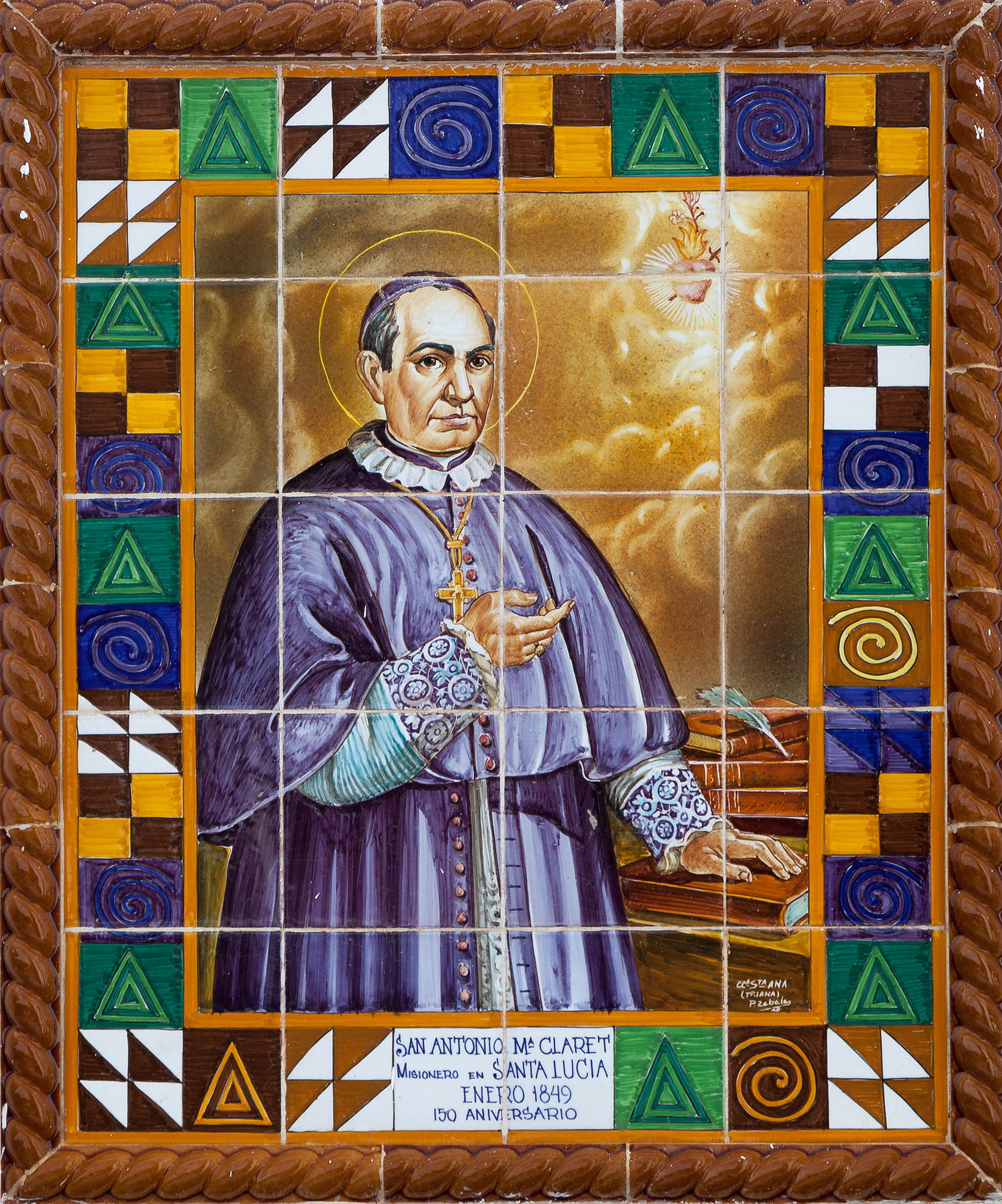 Picture of painted tiles to commemorate the stay of Saint Antho…