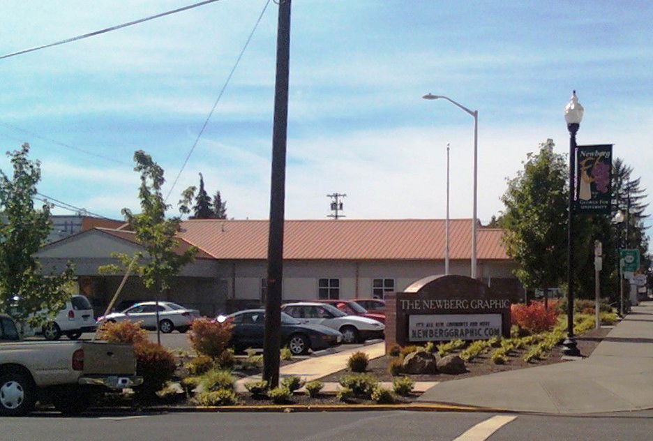 Newberg, Oregon newspaper's sign