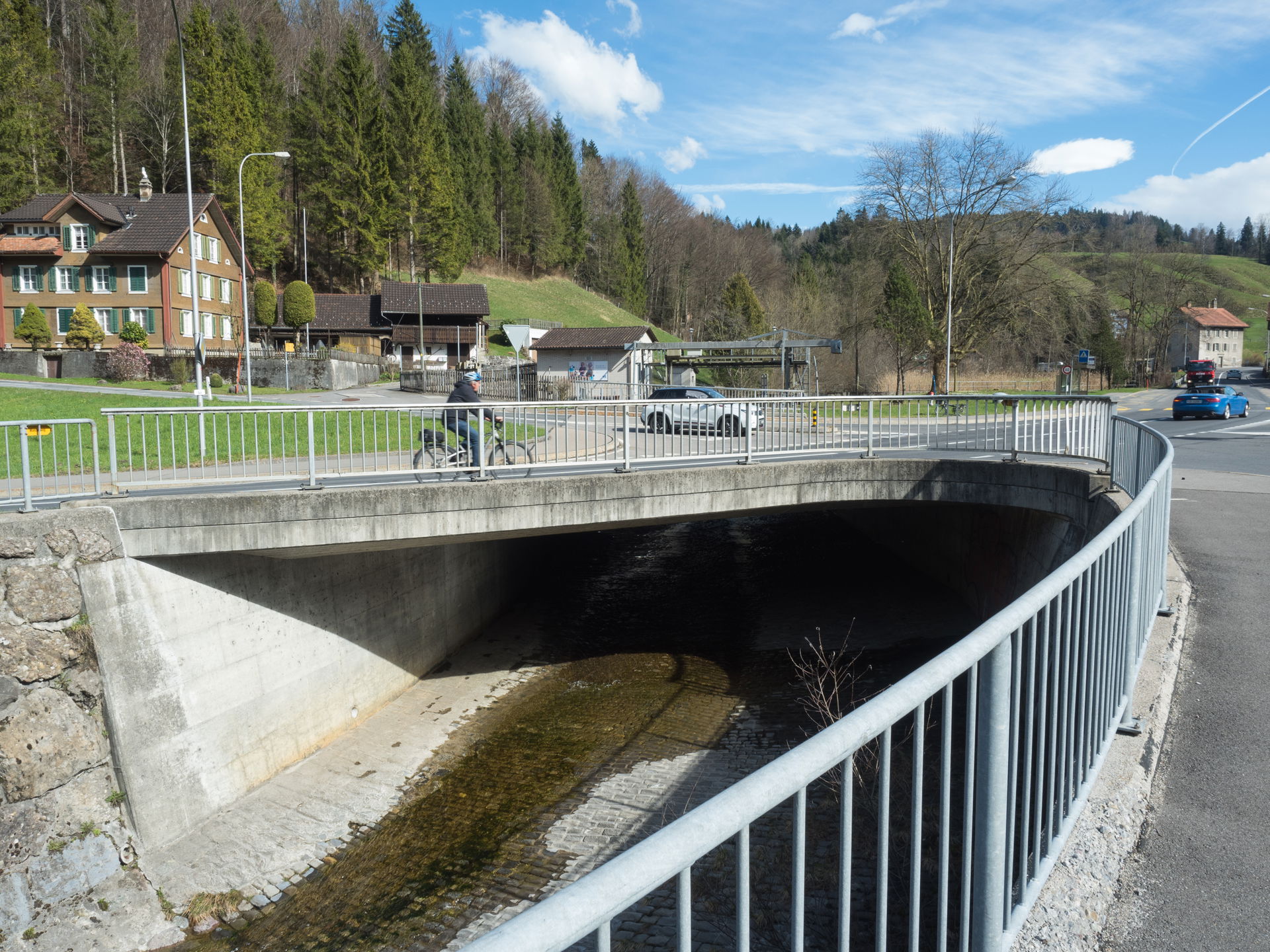 Schmittli Road Bridge over the Lorze River, Menzingen - Baar, C…