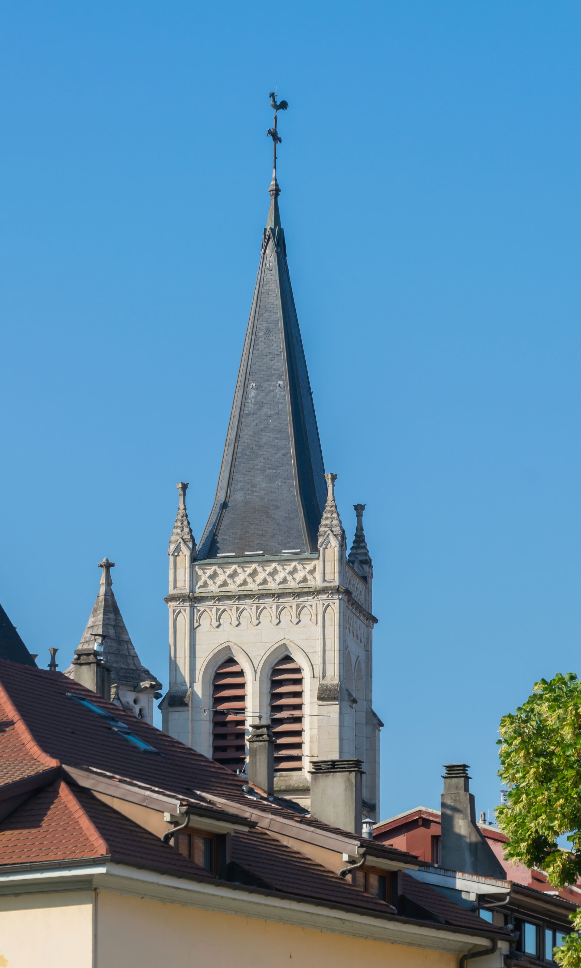 Bell tower of the Saint Hippolytus church in Thonon-les-Bains, …