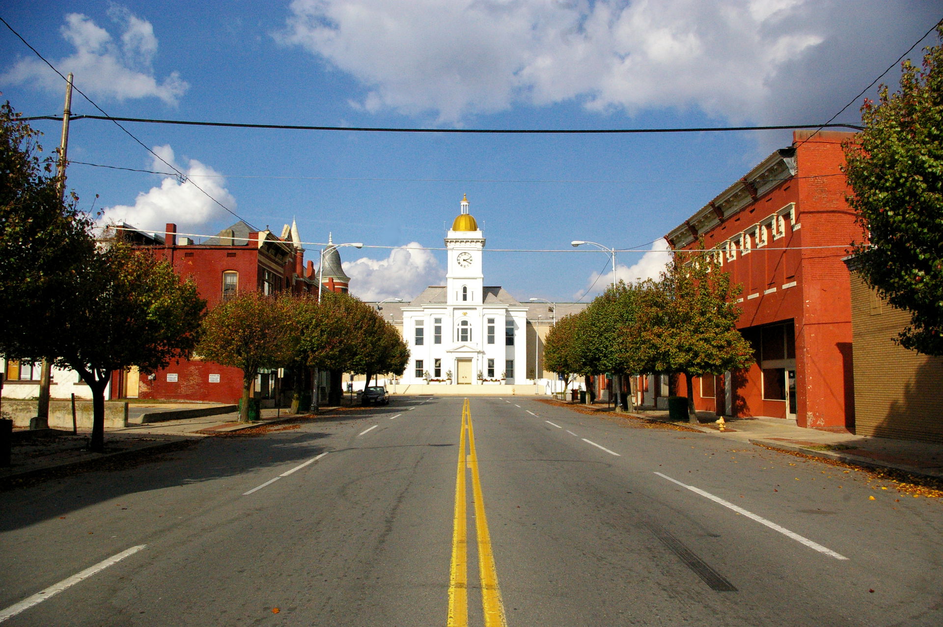 Looking down Main Street in Pine Bluff, Arkansas, USA with the …