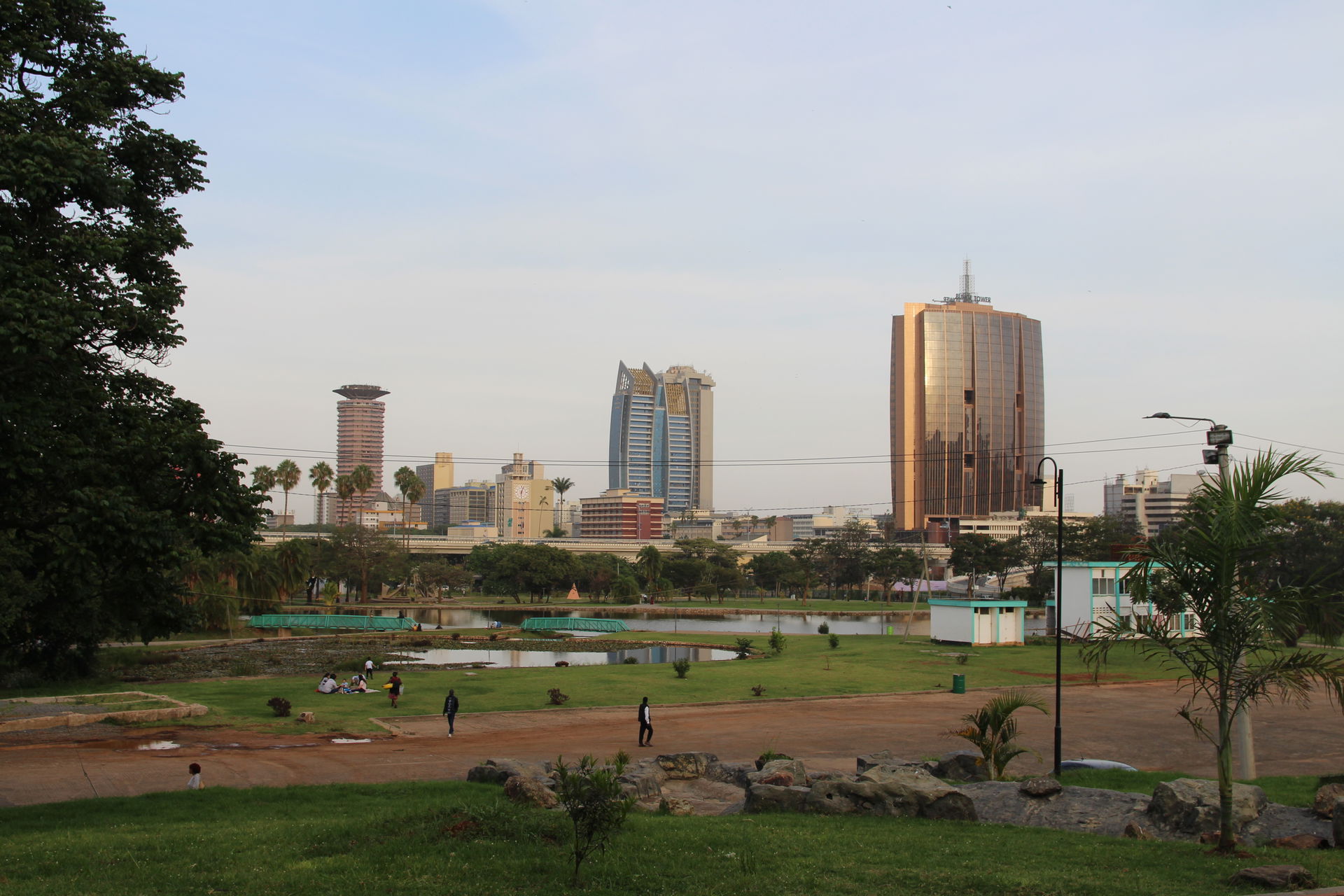 Nairobi skyline as seen during sunset at Uhuru Park.