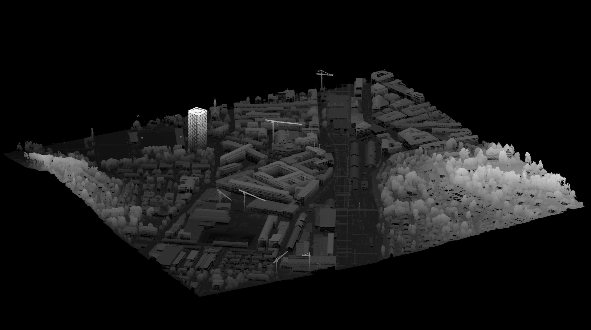 Eine Darstellung der LIDAR-Daten eines Bereichs aus dem Zentrum…