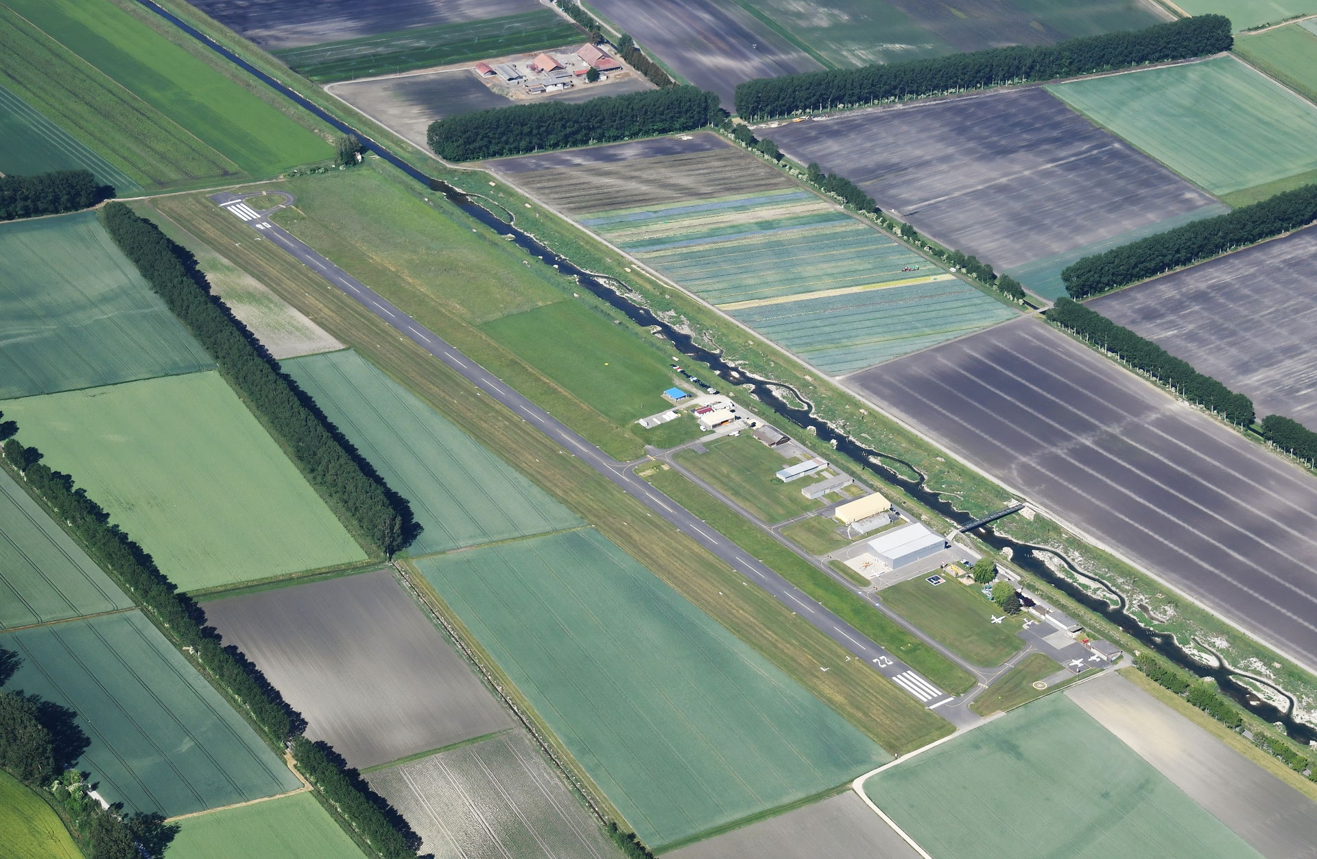Aerial image of the Yverdon-les-Bains airfield