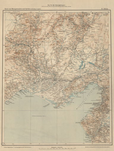 Old map of Adana Turkey from 1920
