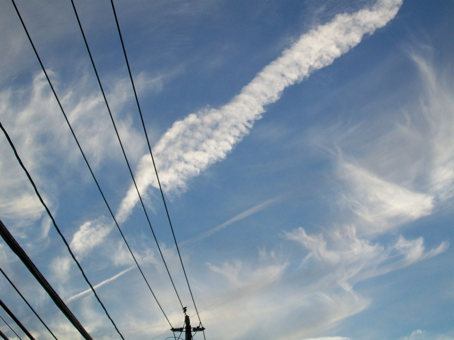 Contrails in Long Island New York skies.
