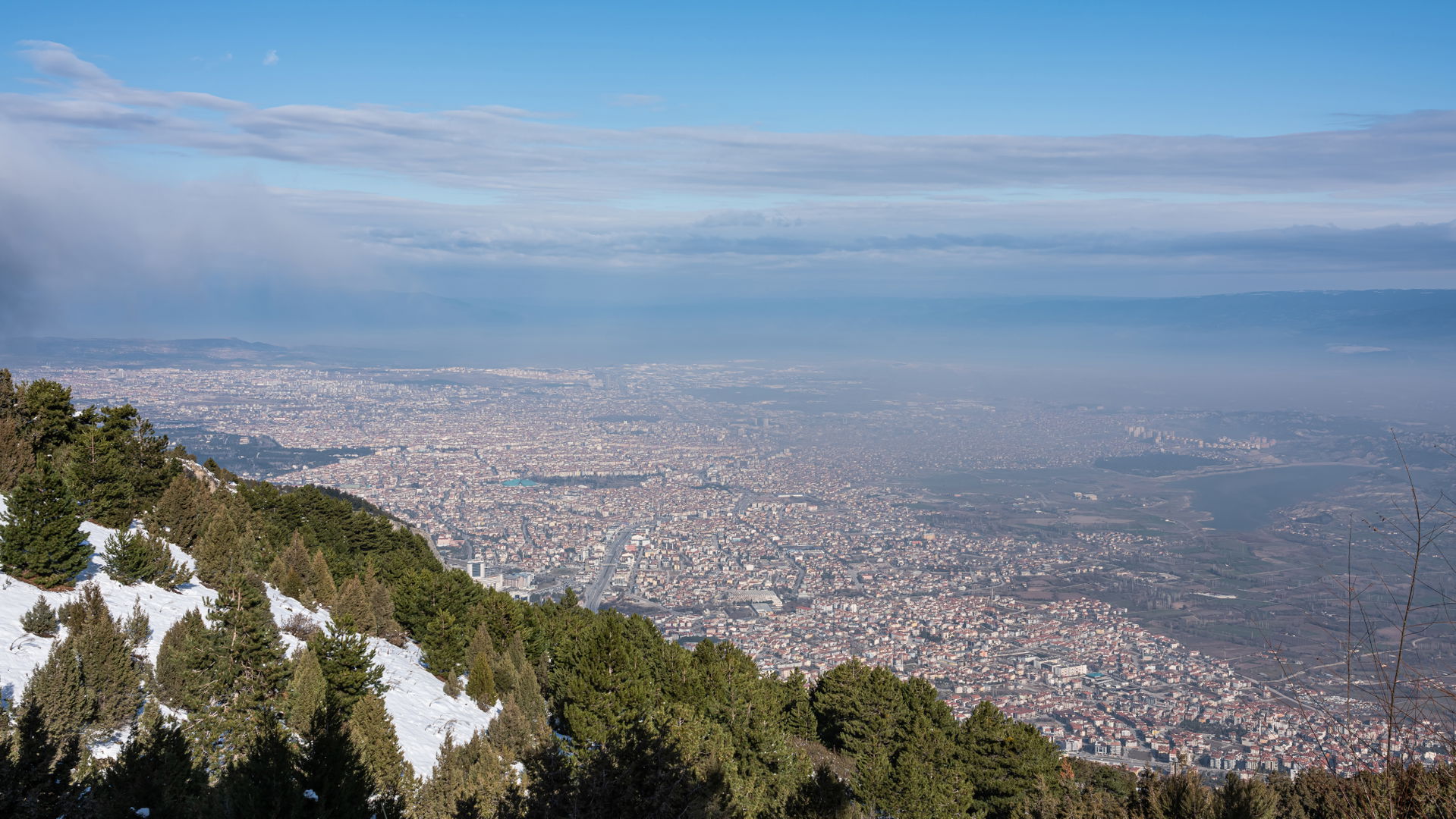 City view from the upper station of the cableway (Teleferik) in…