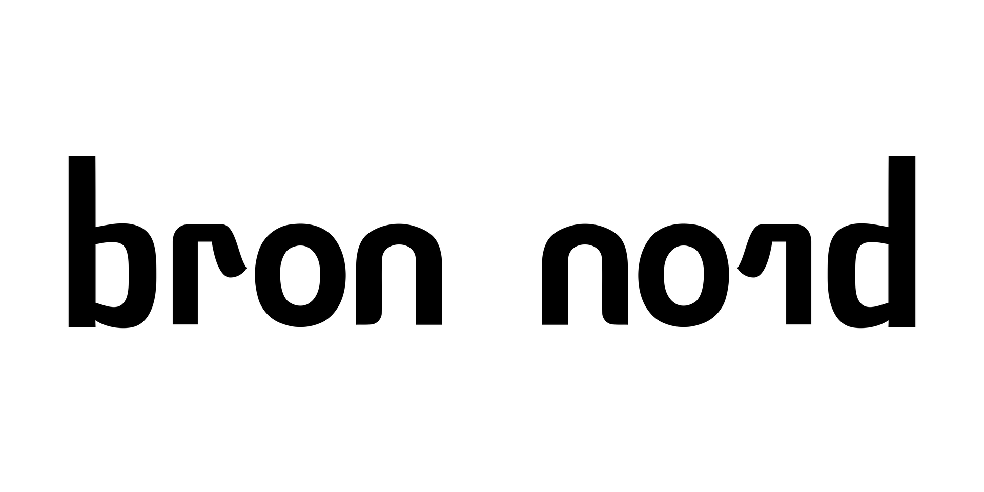 Ambigram Bron nord (northern Bron in French). Mirror symmetry (…