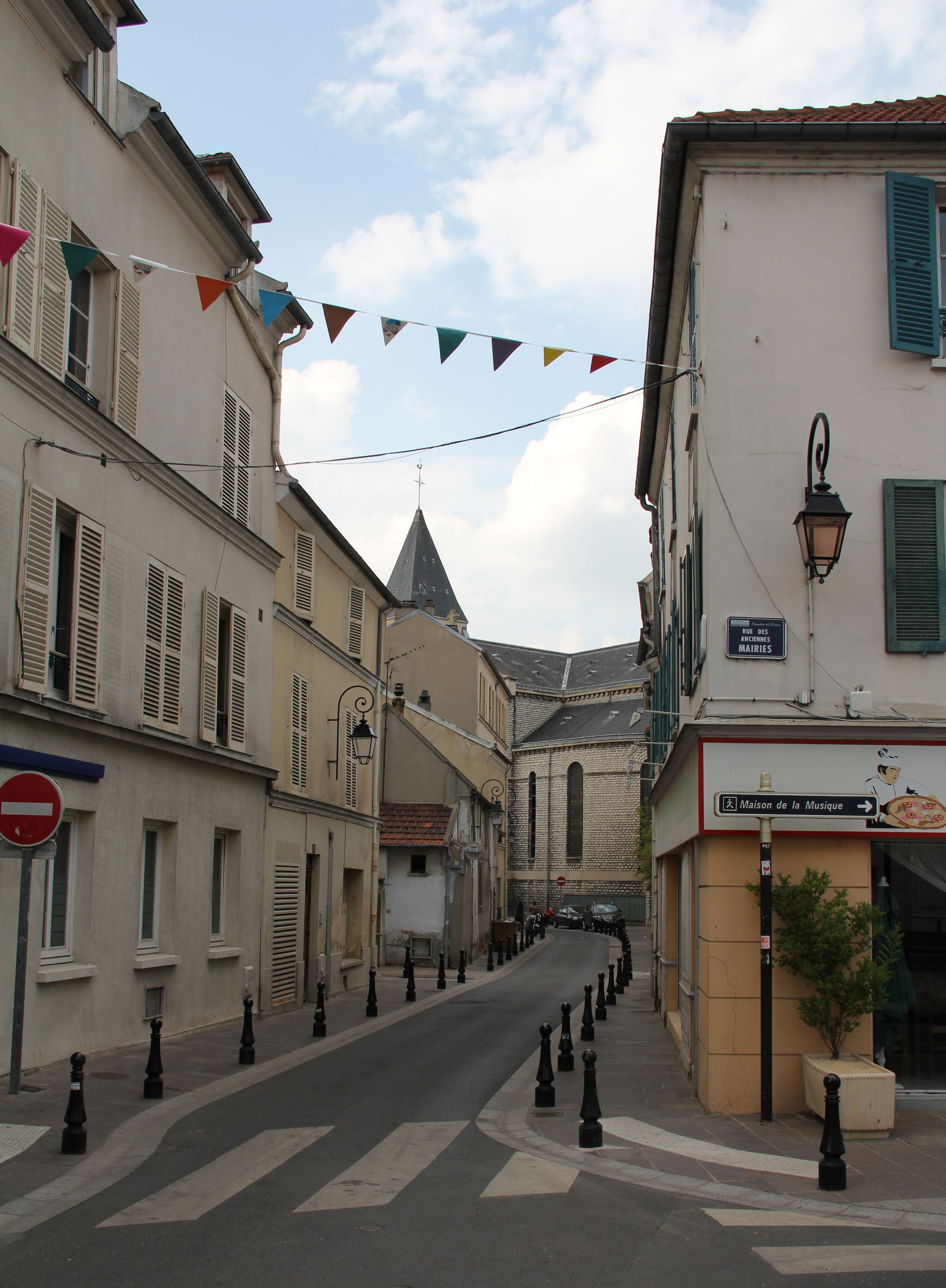 Church Street, in Nanterre, Hauts-de-Seine, France.