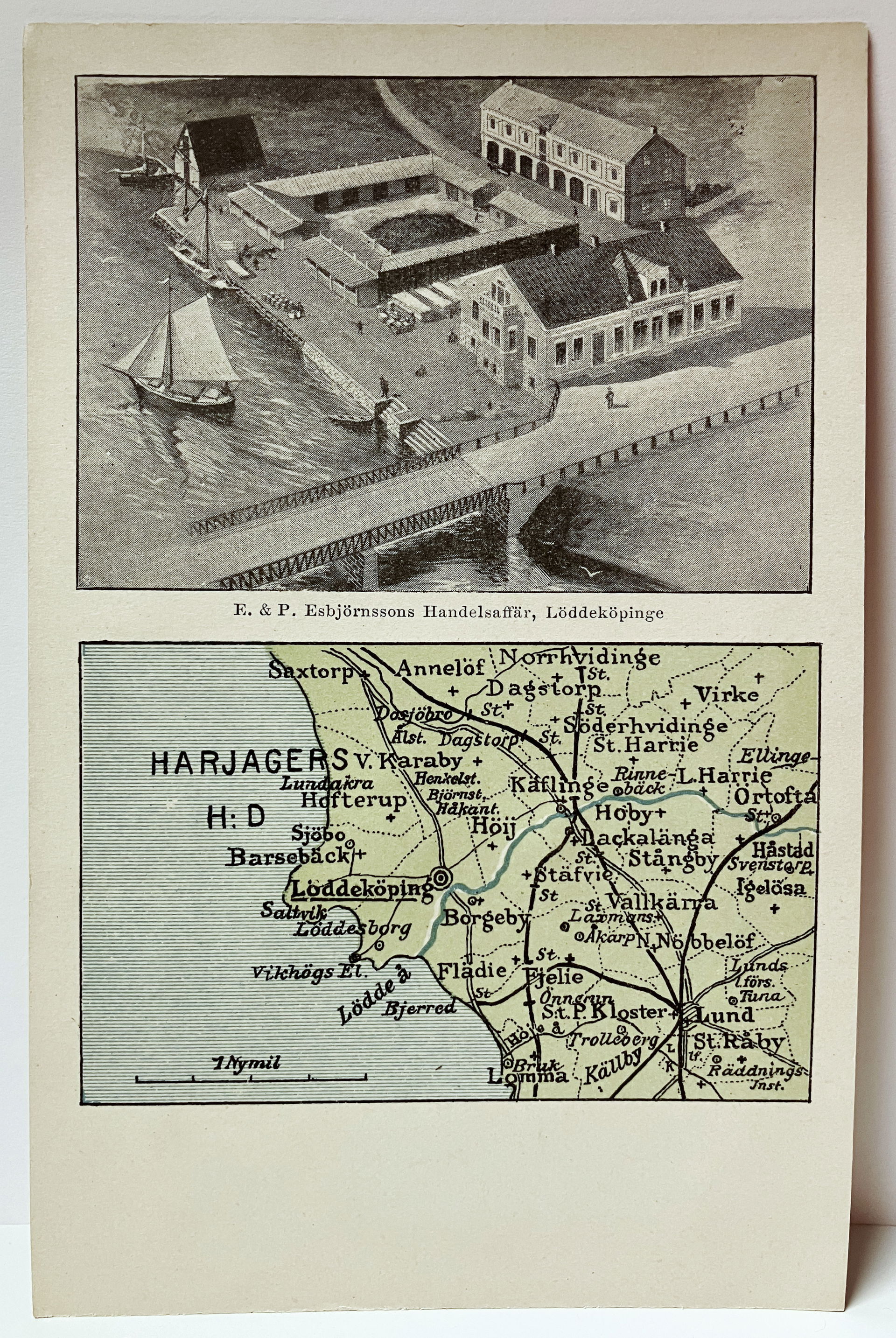 Postcard from the store Esbjörnssons handelsaffären in Löddeköp…
