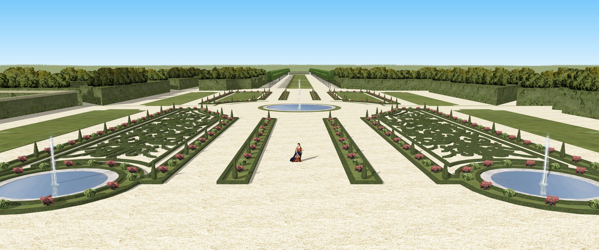 Restitution du jardin de la propriété Courtanvaux à Colombes (H…