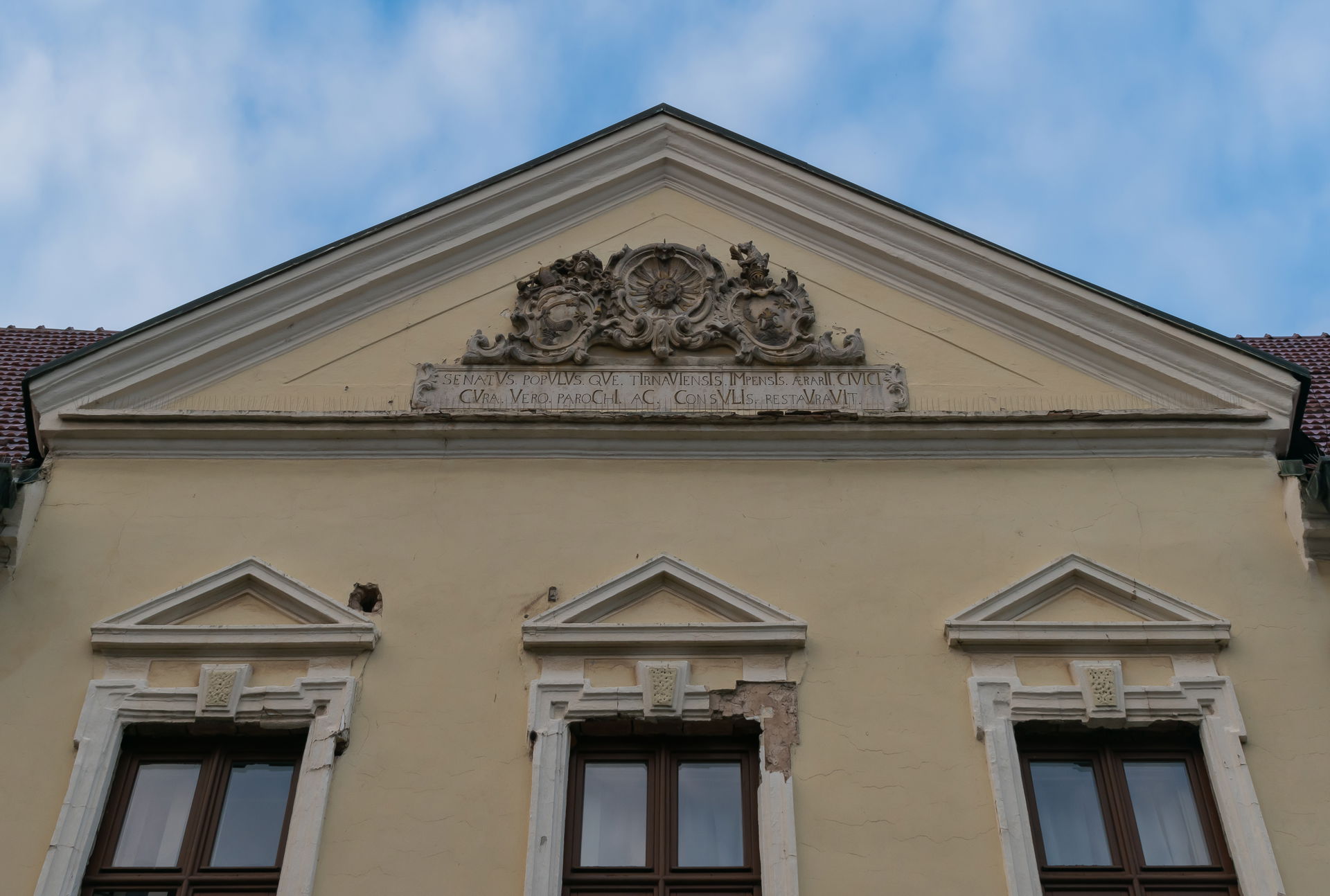 Pediment of the building at M. Schneidra Trnavského 3 in Trnava…
