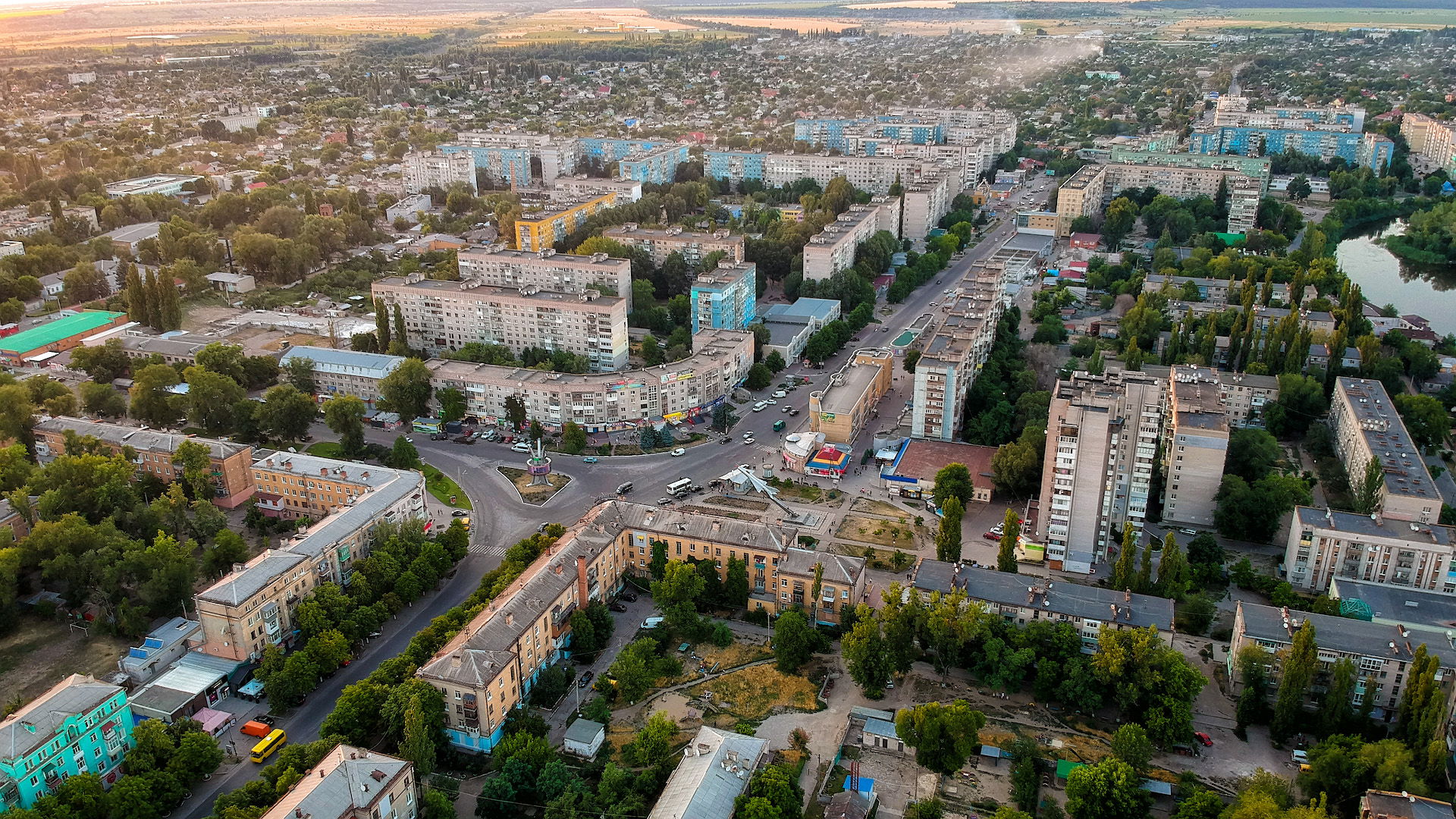 Aerial view of Novomoskovsk, Ukraine