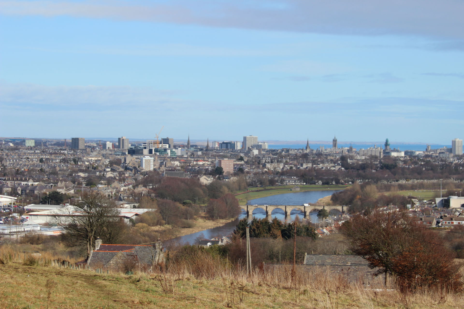 Aberdeen City Centre from Tollohill Woods, Aberdeen, Scotland, …