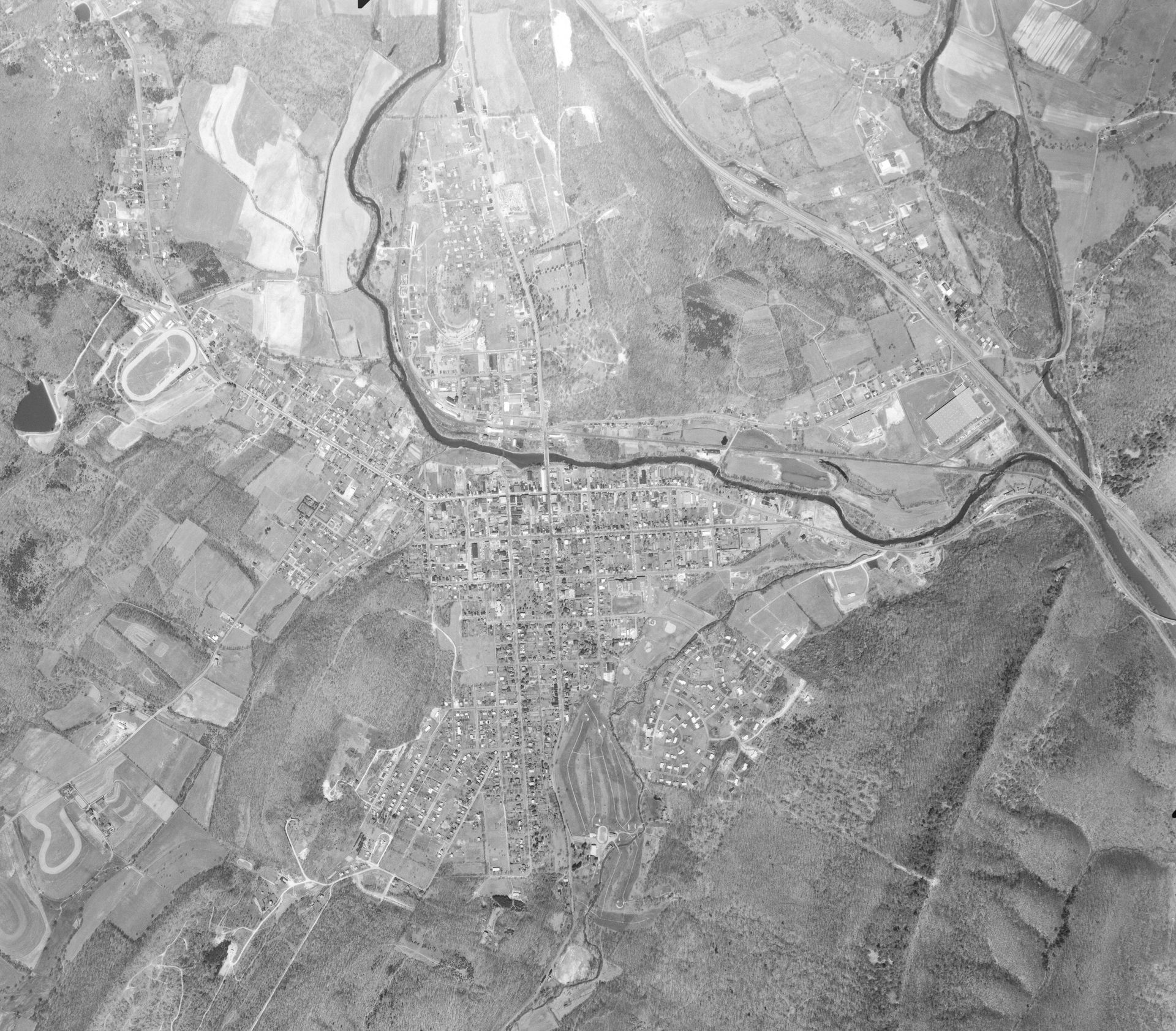 Aerial photo of Bedford, Pennsylvania, acquired from an altitud…