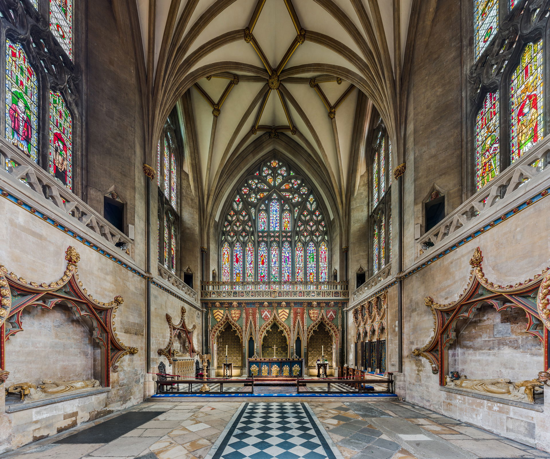 The Lady Chapel of Bristol Cathedral in Bristol, England. Arms …