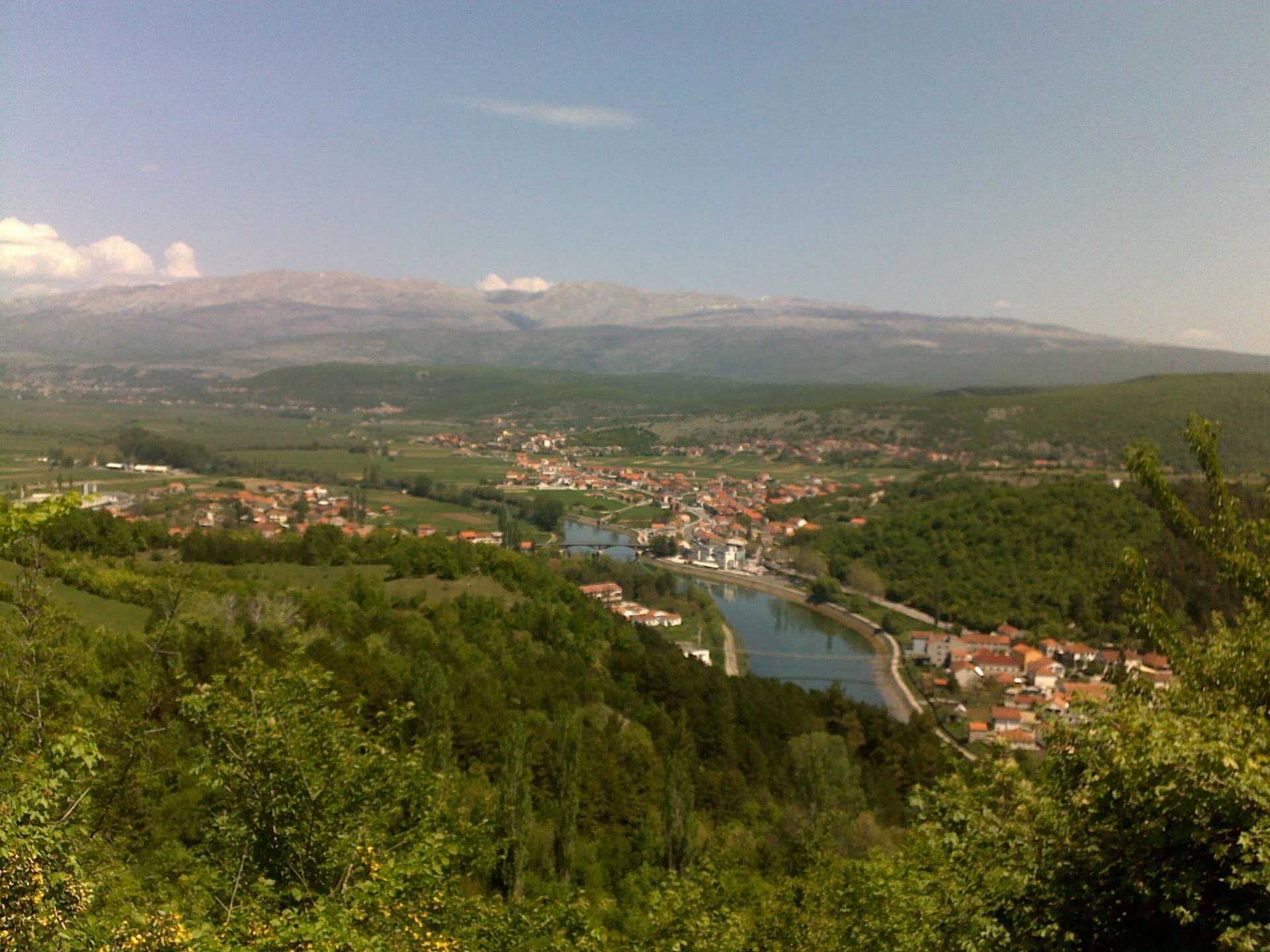 Picture of town Trilj from the Gardun hill