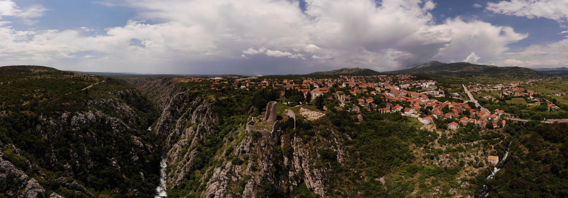 Aerial view on Drniš, Croatia