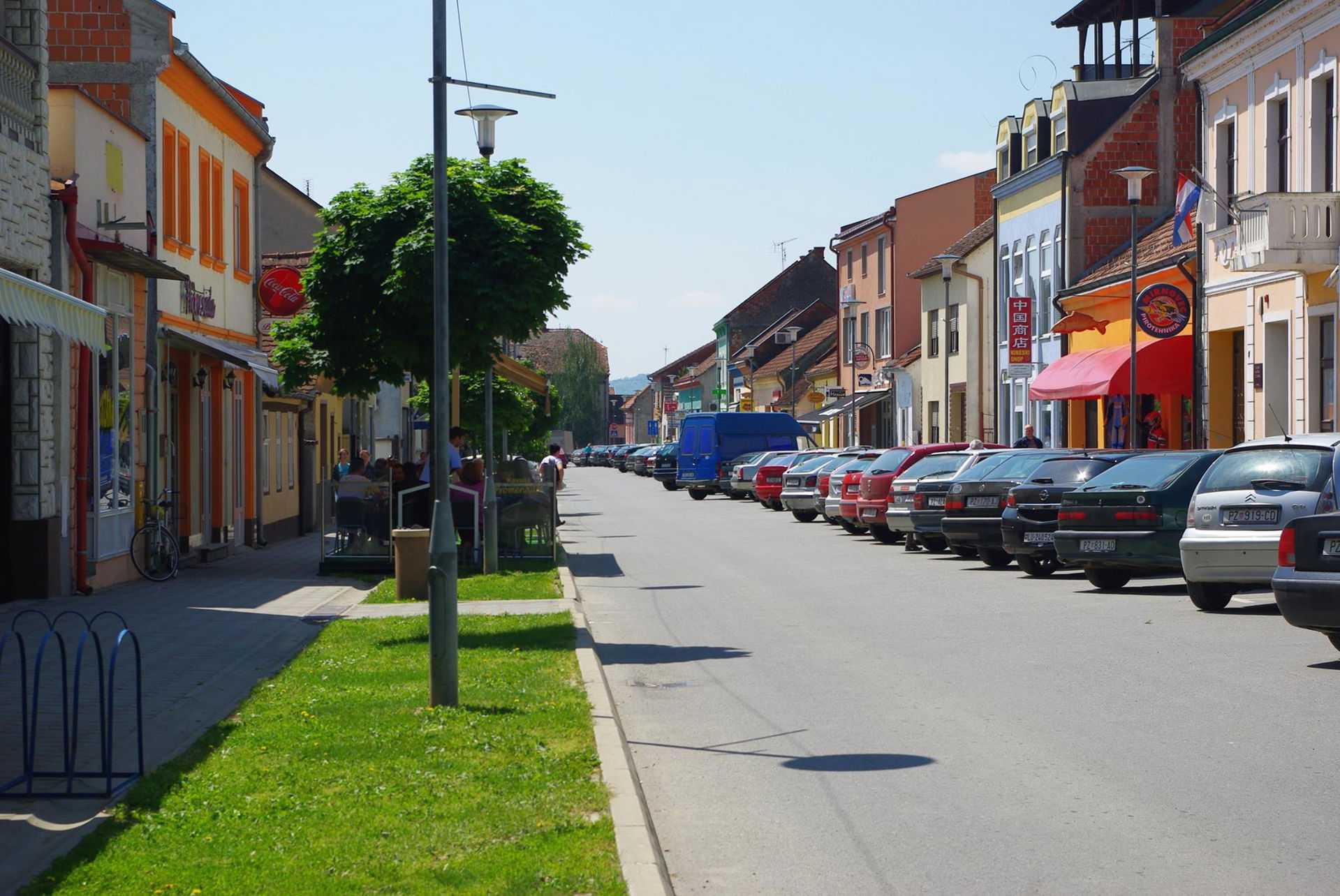 Image of the main street in the Croatian town of Pleternica.