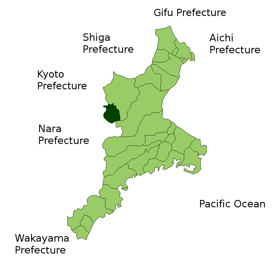 Location Map of Nabari in Mie Prefecture, Japan
