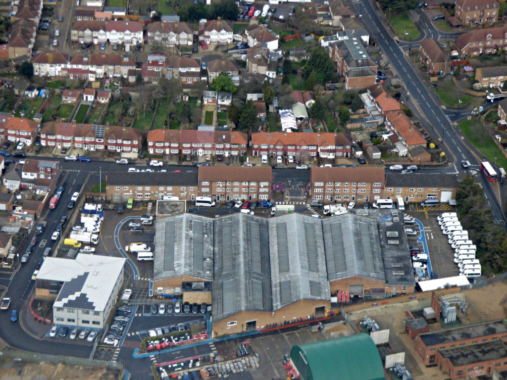 London Borough of Hounslow depot from the air