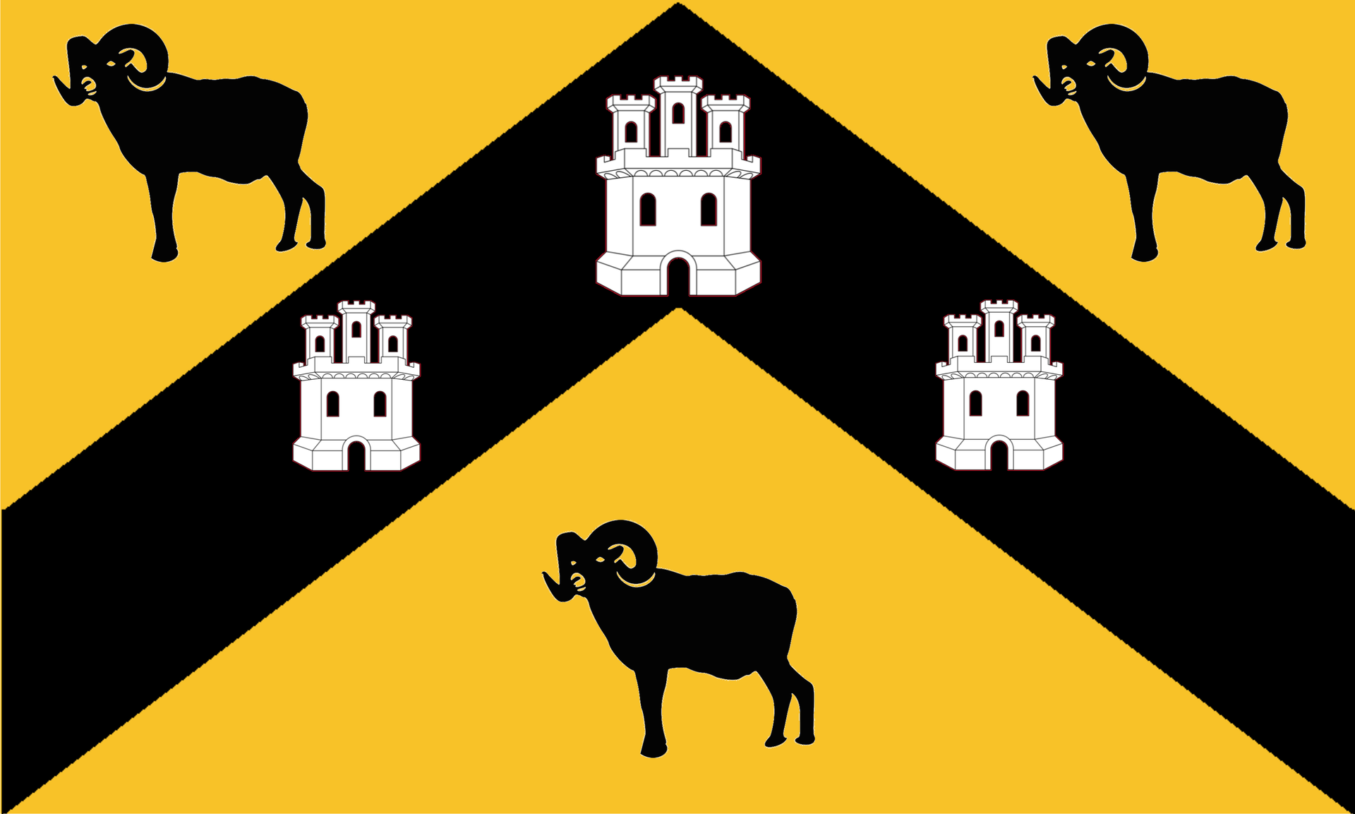 Flag of Huddersfield, unofficial arms banner