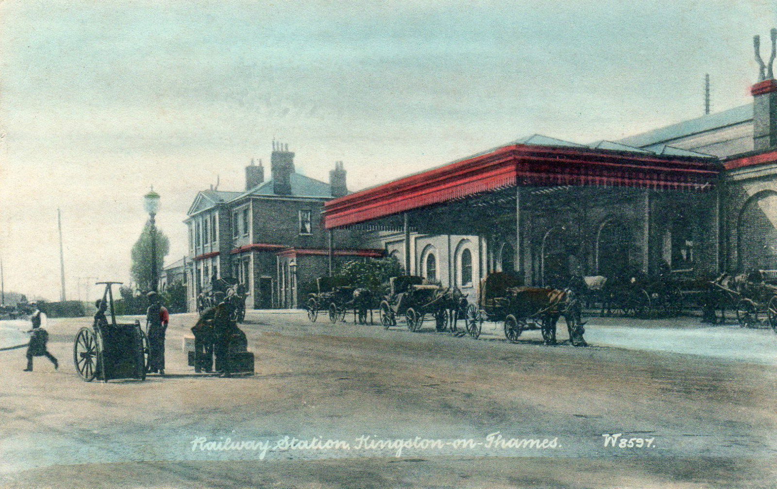 Kimgston on Thames (London, England) railway station yard with …