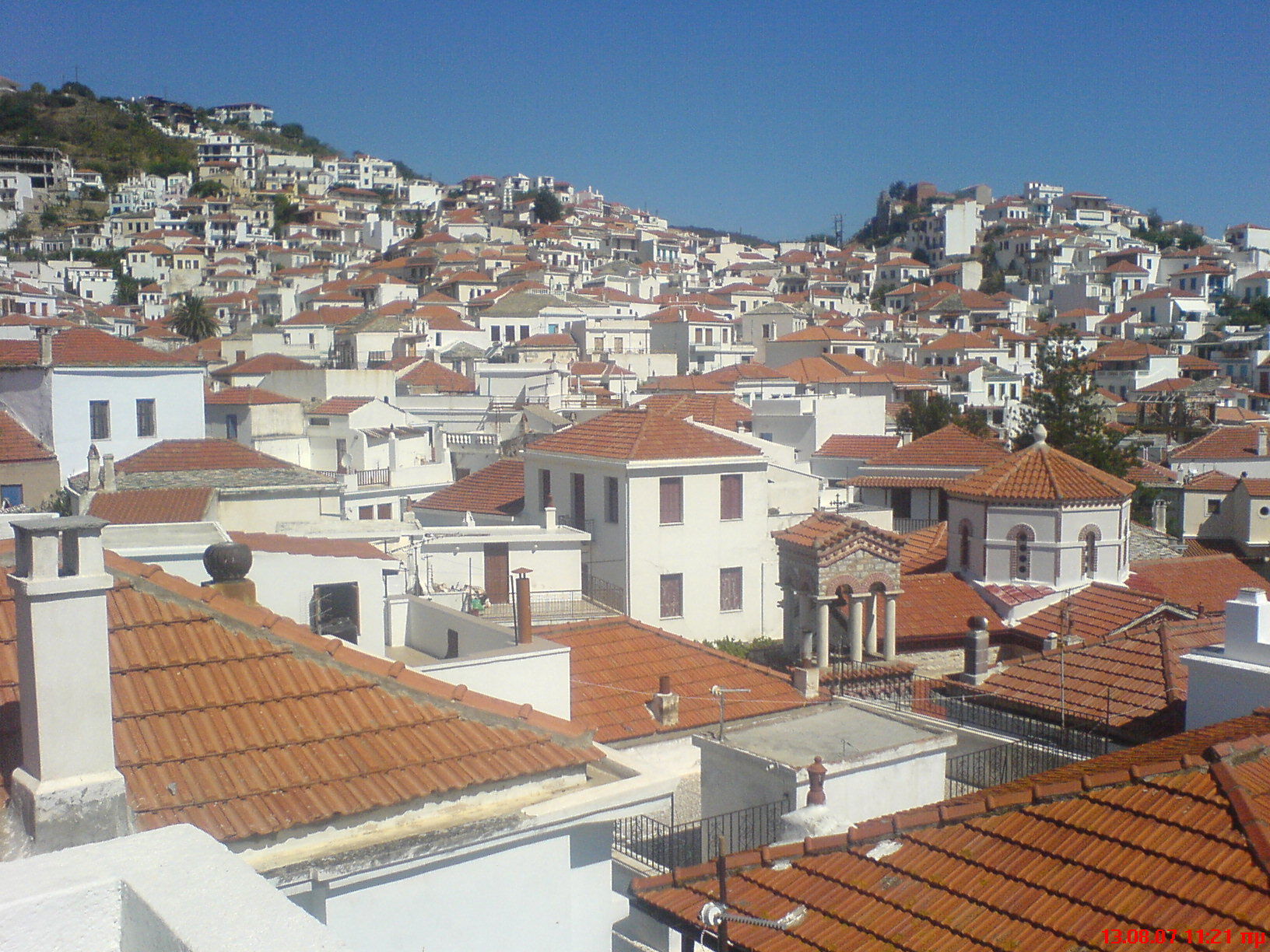 View of thw main town of Skopelos as seen from my house