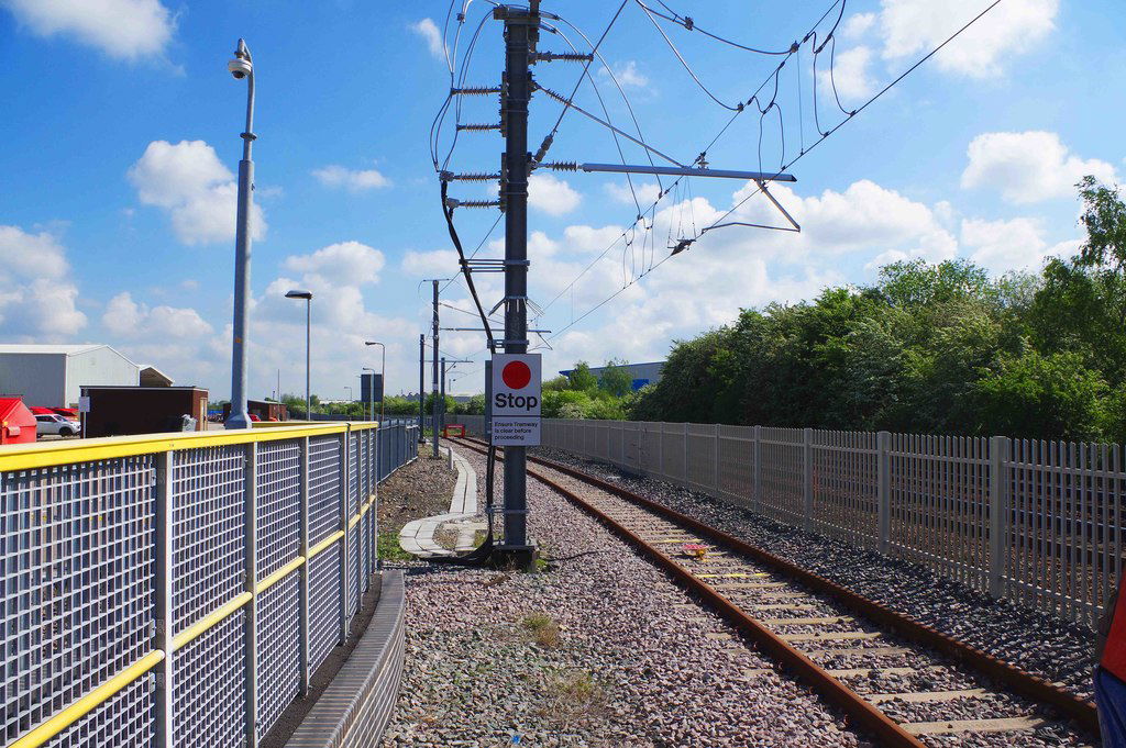 End of the tram-train route at Rotherham Parkgate, Rotherham