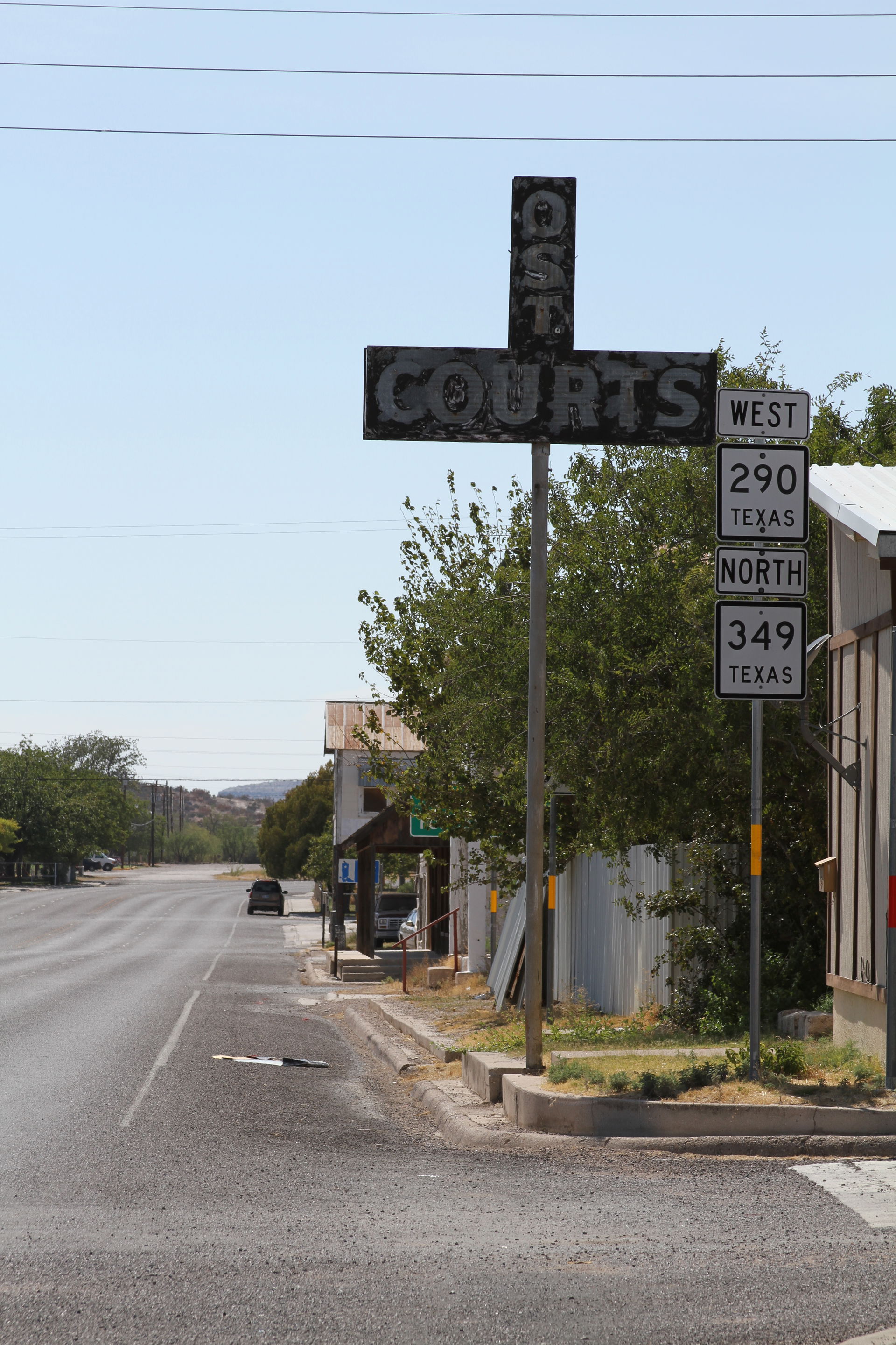 This is a photograph of the main street of Sheffield, Texas, wh…