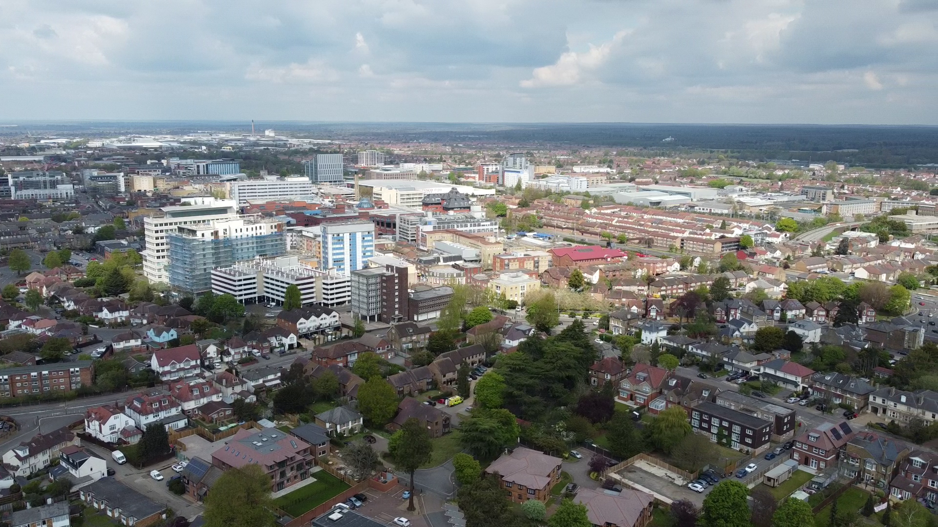 Slough city centre is displayed at centre of the picture with t…