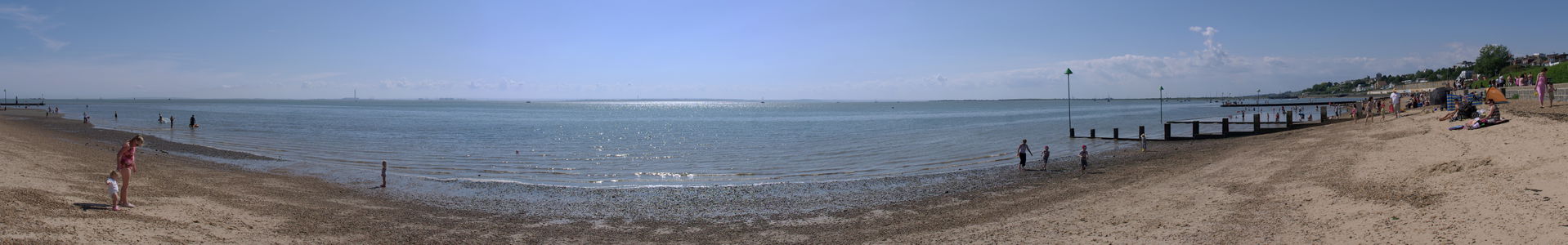 Panorama over the beach at Chalkwell, Southend-on-Sea.