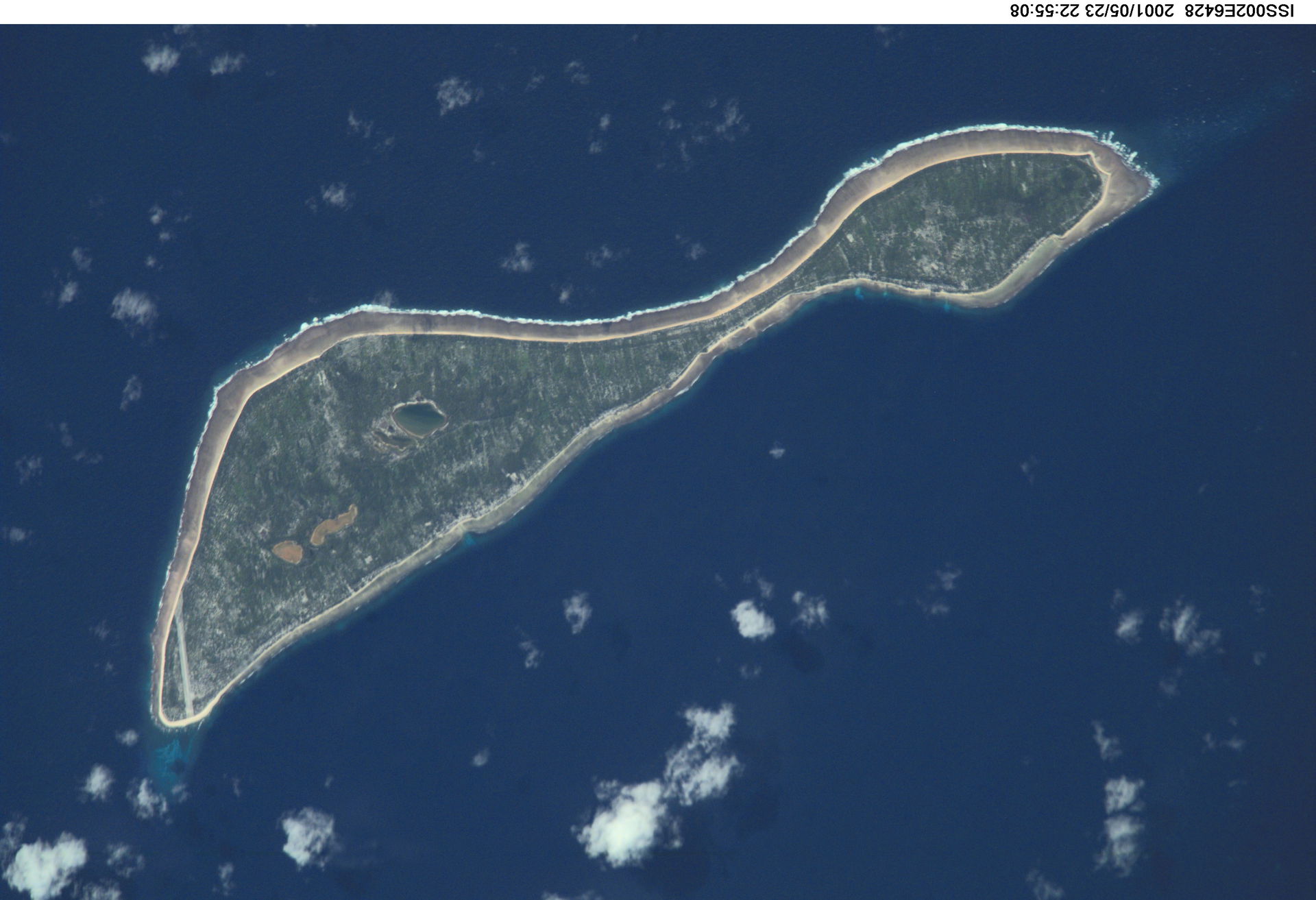 View of Kiribati taken during ISS Expedition 2.