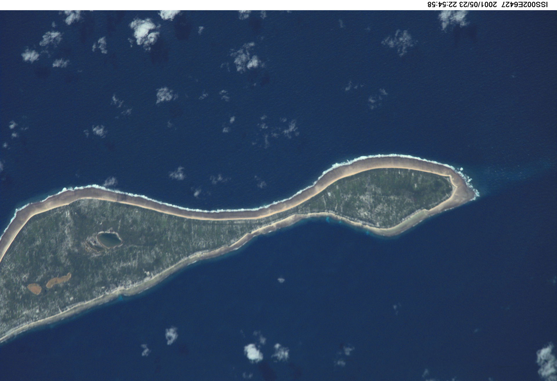 View of Kiribati taken during ISS Expedition 2.