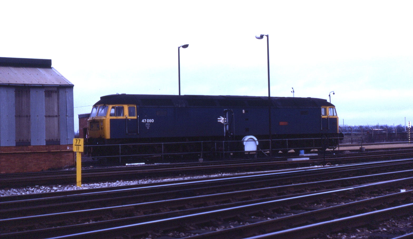 47080 Titan at Swindon depot on 26 December 1982.